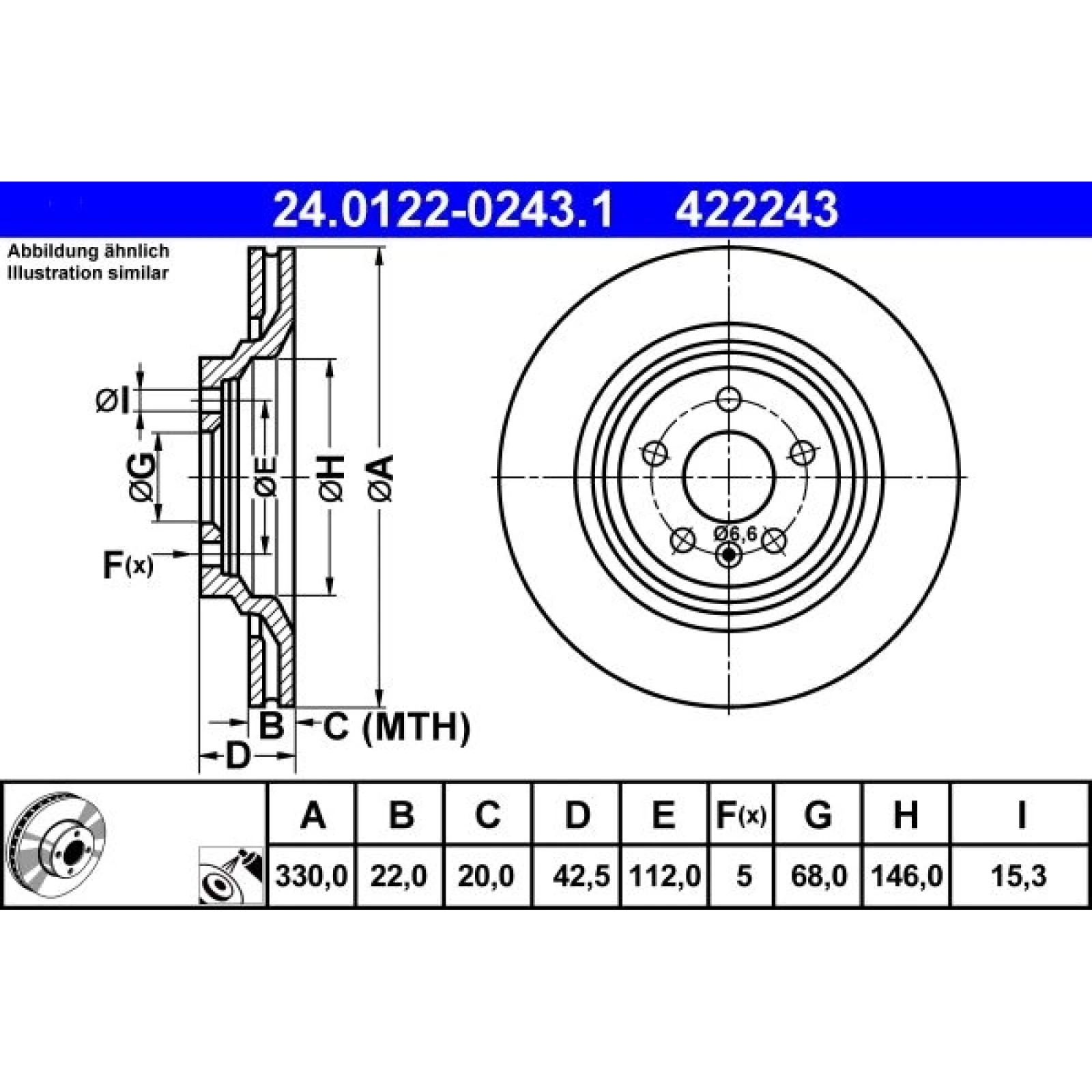 Bremsscheibe 24.0122-0243.1