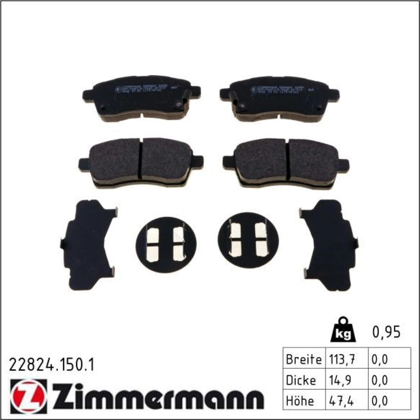 ZIMMERMANN Bremsbeläge 22824.150.1