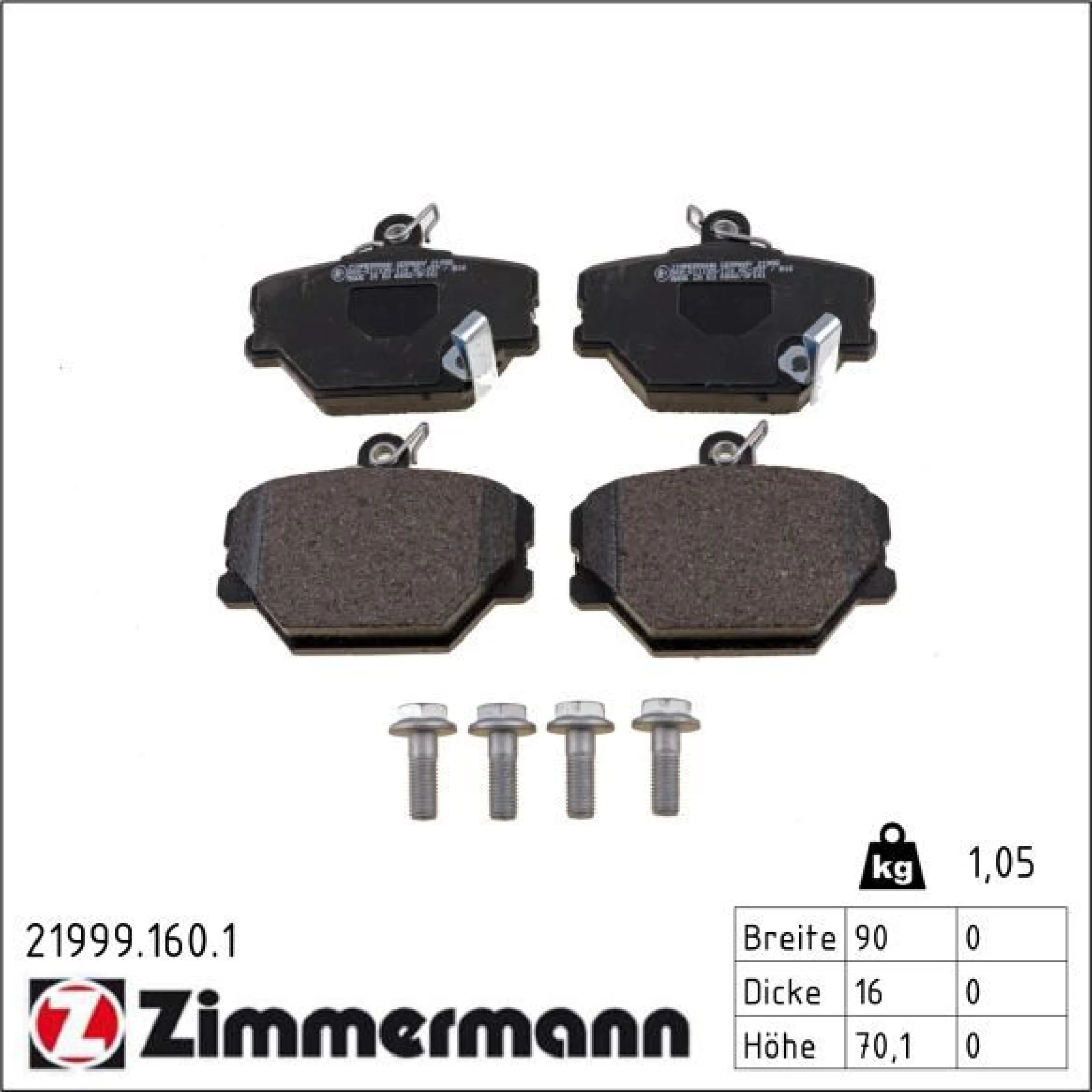 ZIMMERMANN Bremsbeläge 21999.160.1