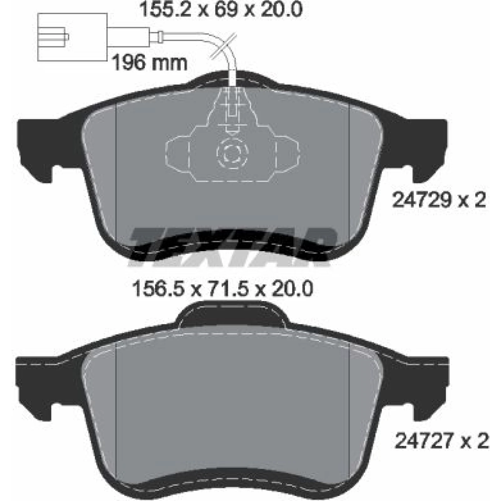 Bremsbelagsatz Fiat P. Doblo 10- 1.3-2.0/Opel Combo 12- Für 305-Mm-Scheiben 2 Sensoren 2472901
