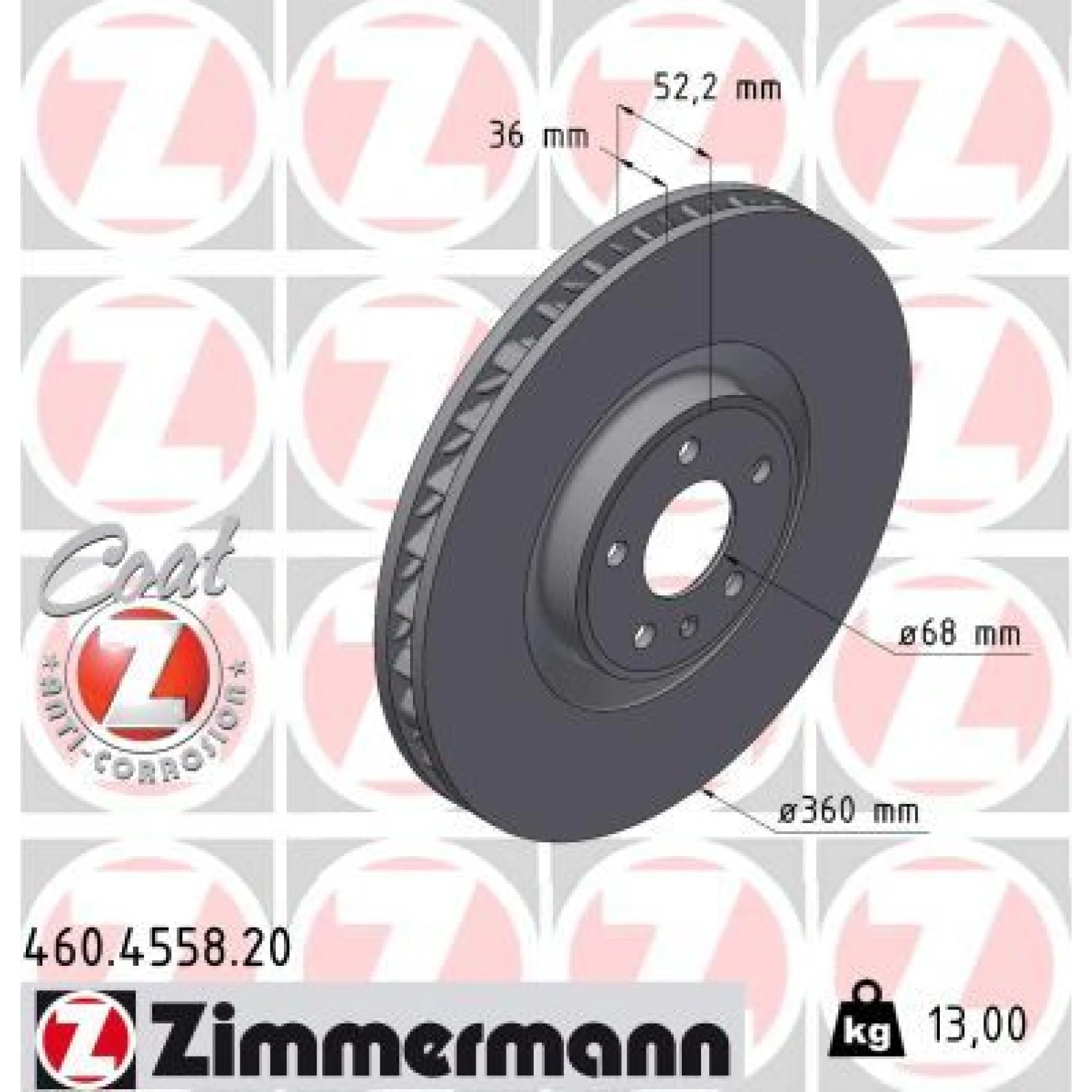 ZIMMERMANN Bremsscheibe 460.4558.20