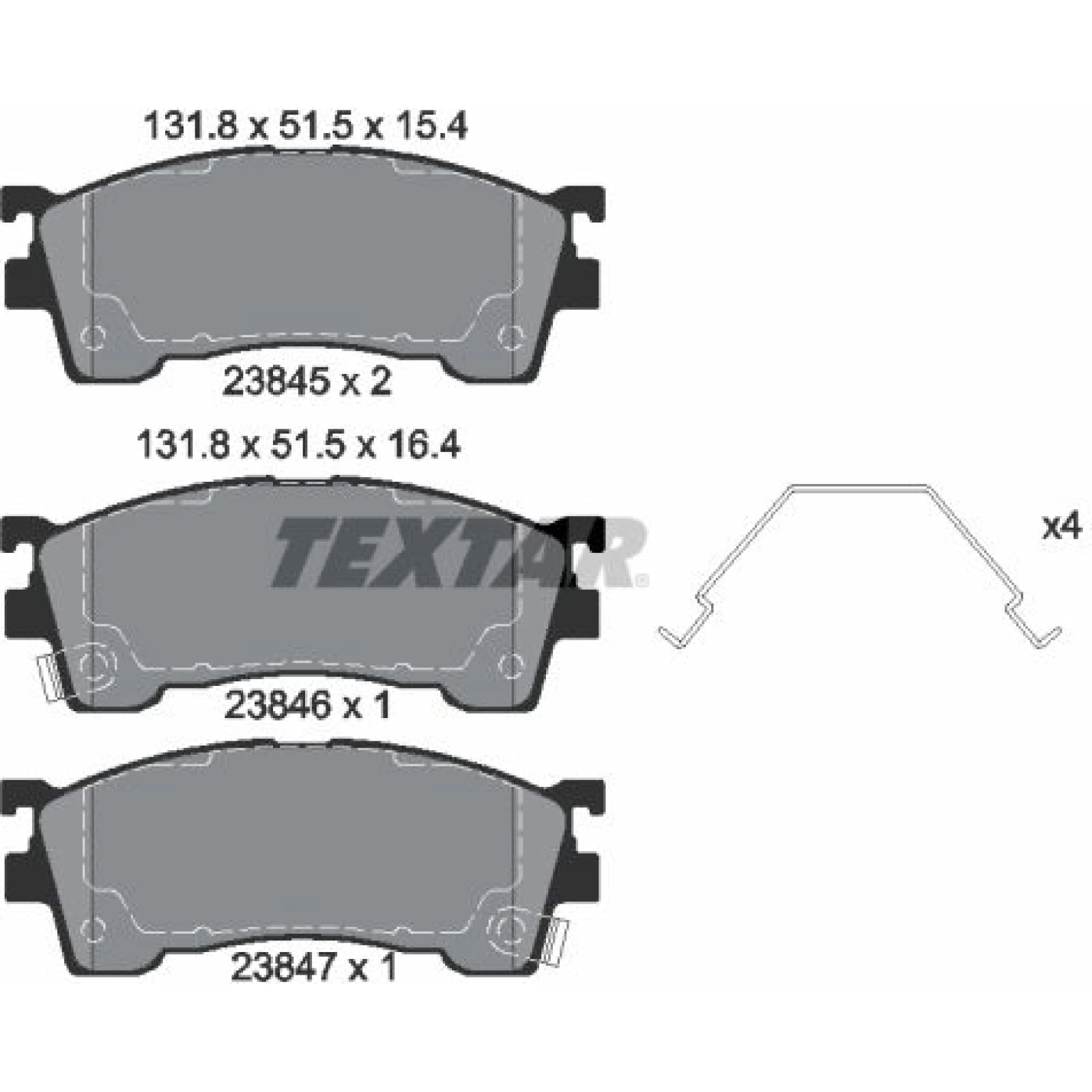 Bremsbelagsatz Mazda S. 626 91-/Probe/323 98 2384504