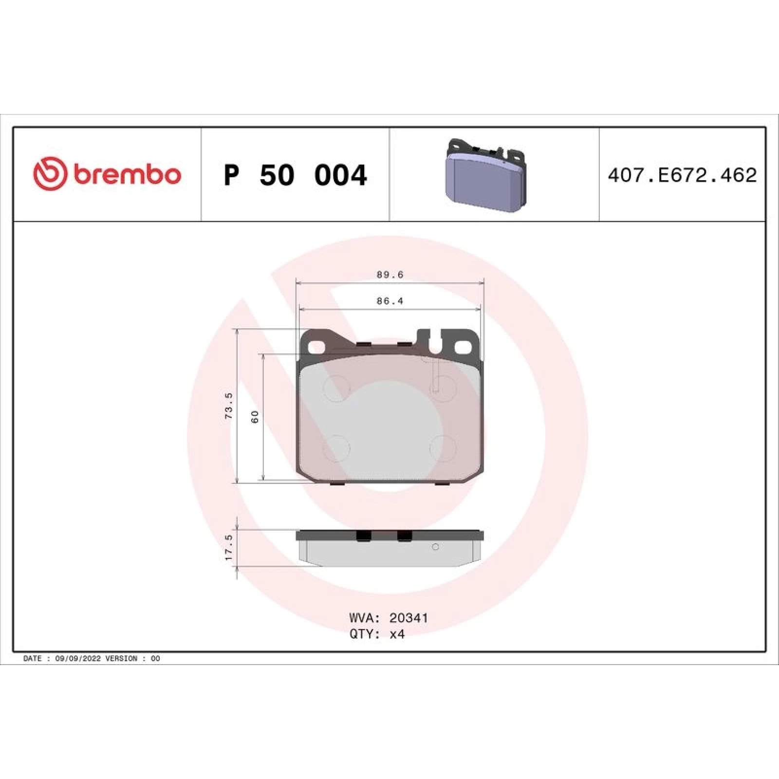 BREMBO Bremsklötze VA P 50 004