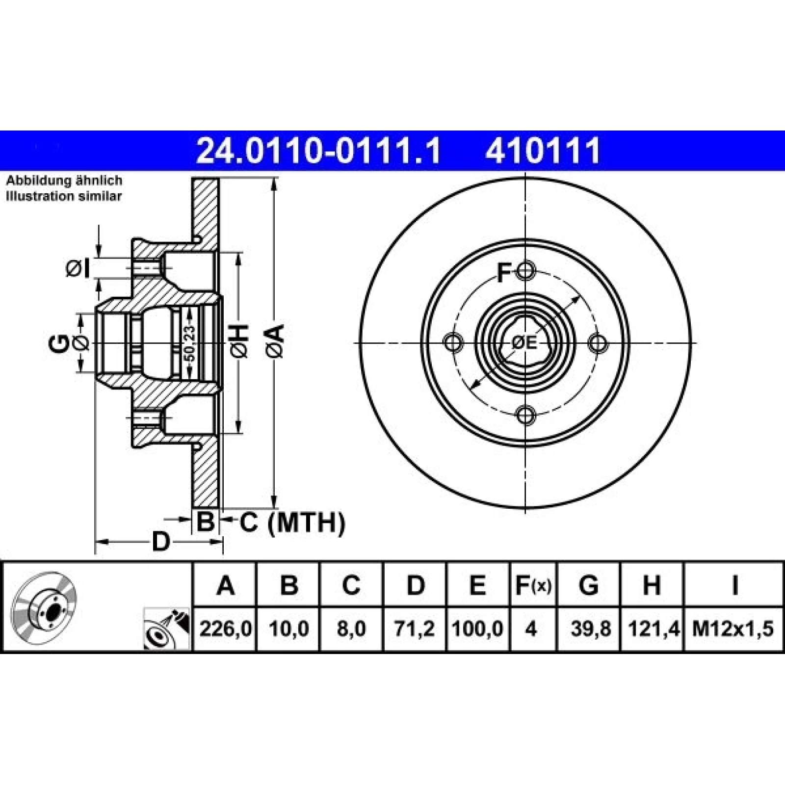 Bremsscheibe Vw T. Corrado/Golf/Passat 84-95 24.0110-0111.1