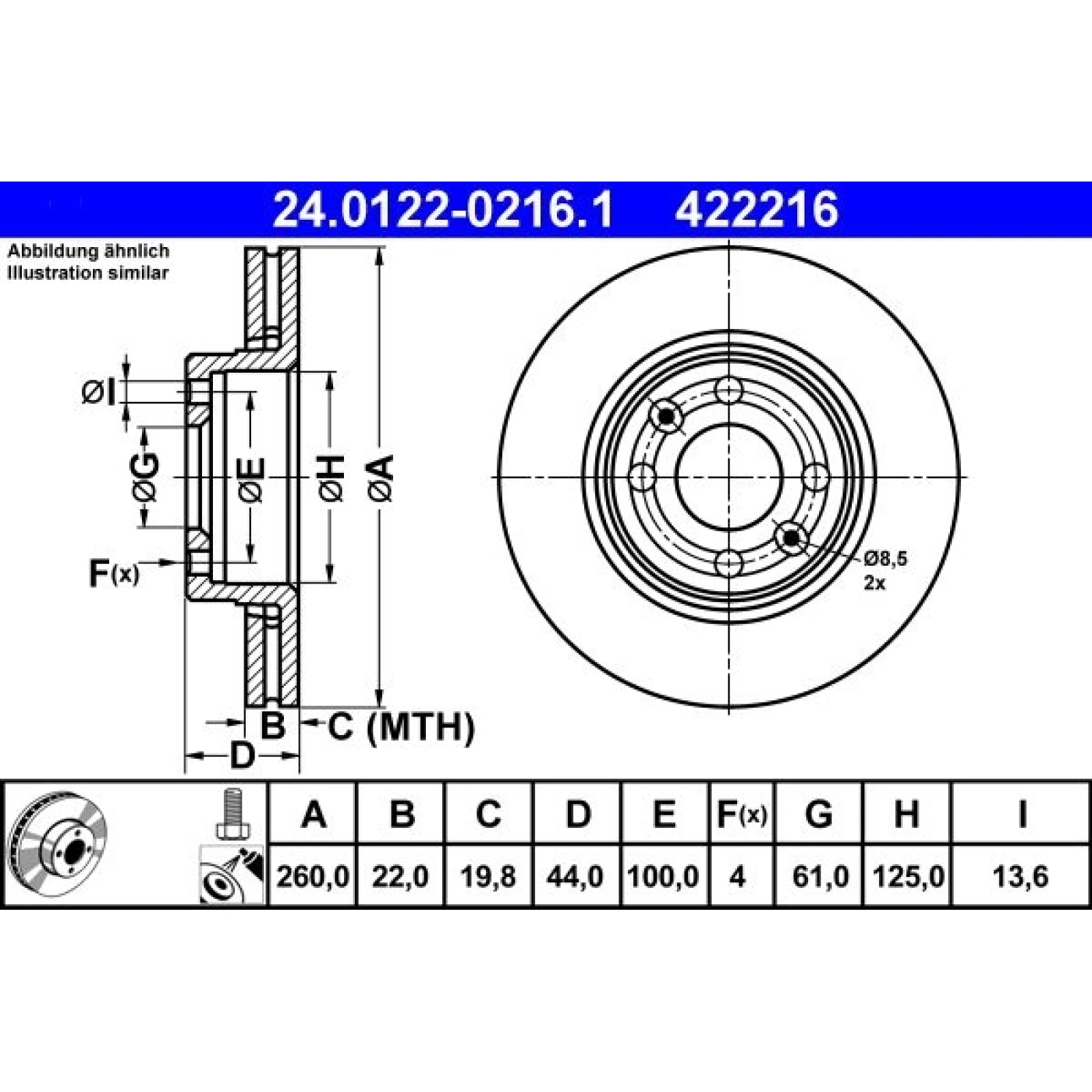 Bremsscheibe Renault/Nissan P 24.0122-0216.1