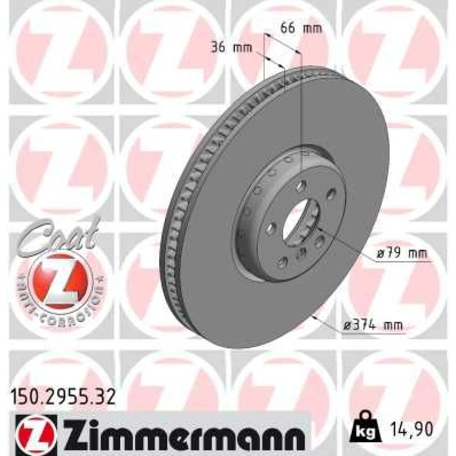 ZIMMERMANN Bremsscheibe 150.2955.32
