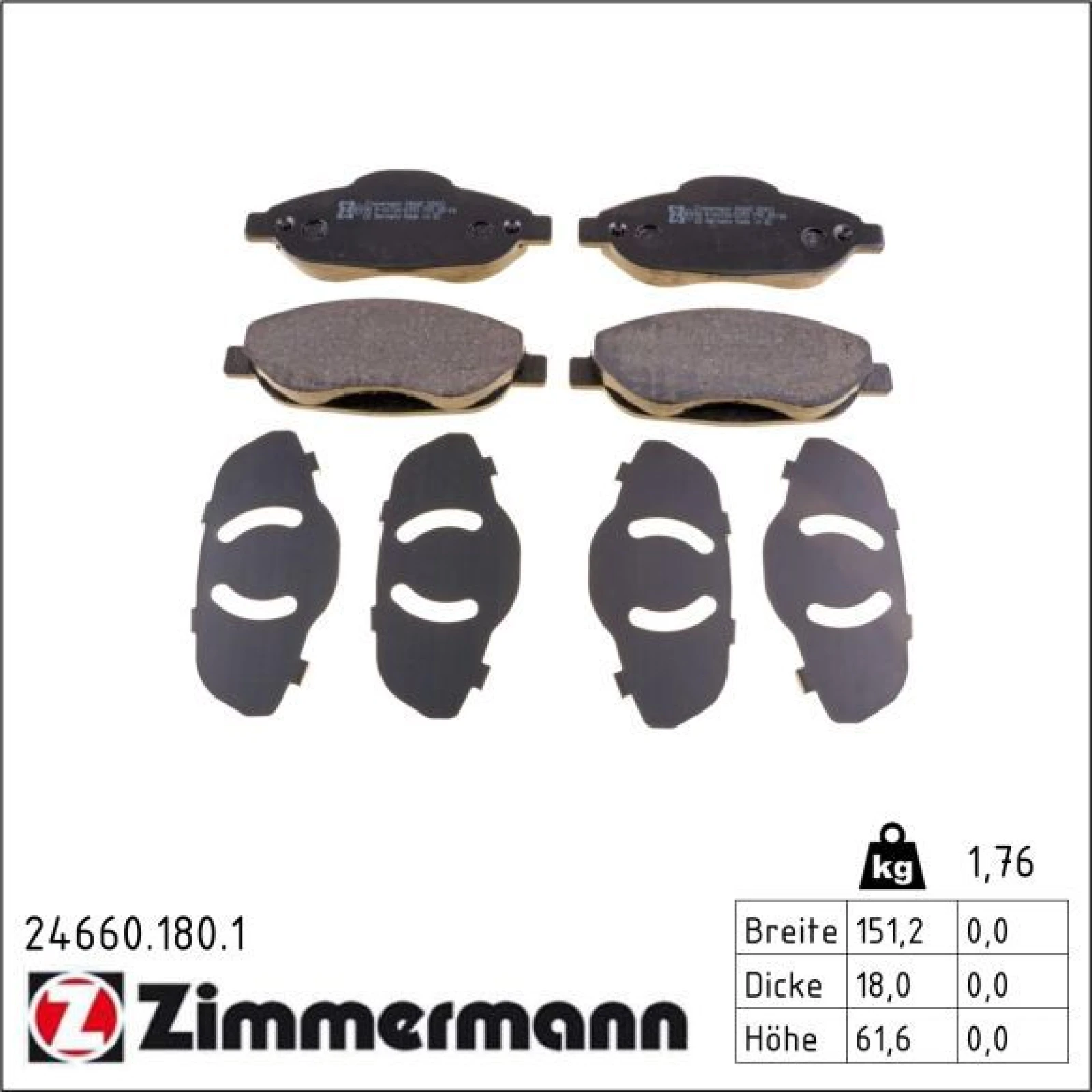 ZIMMERMANN Bremsbeläge 24660.980.1