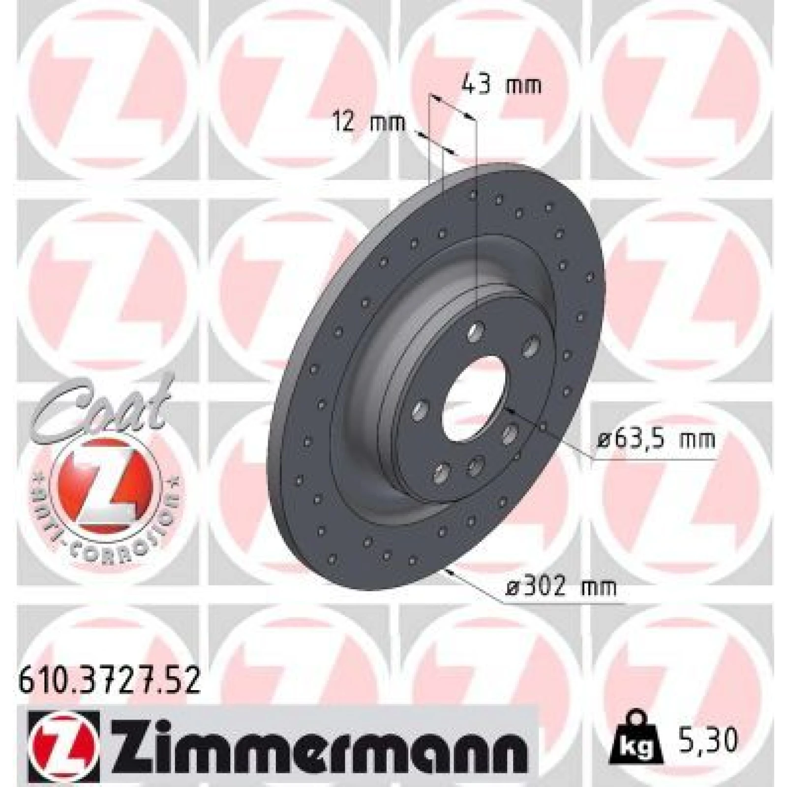 ZIMMERMANN Bremsscheibe 610.3727.52