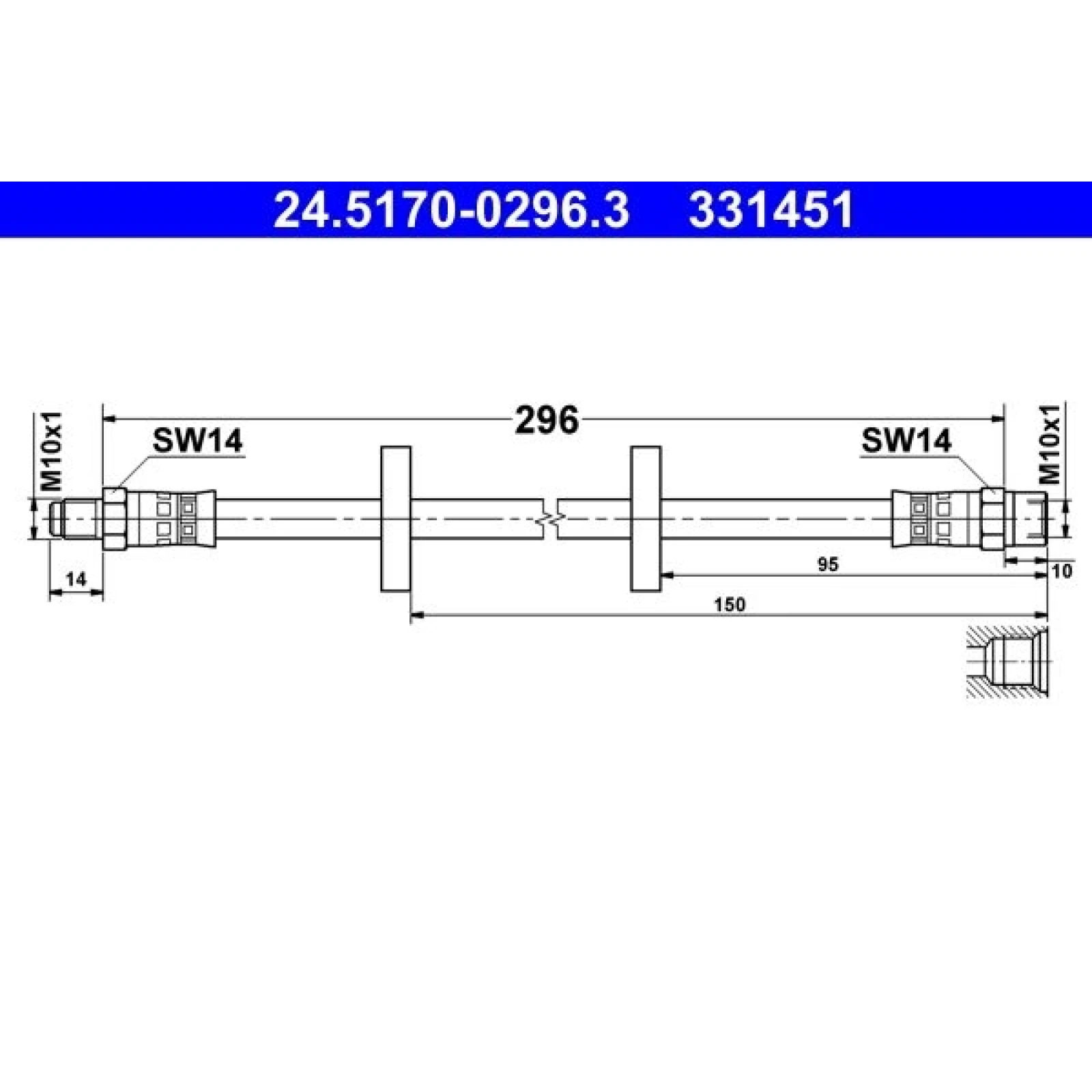 ATE Bremsschlauch 24.5170-0296.3
