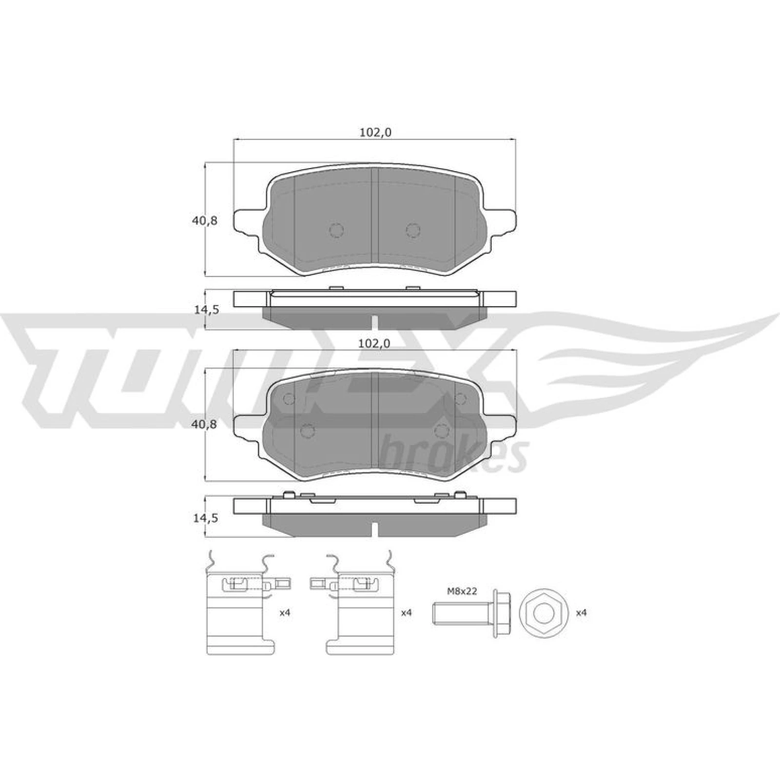TOMEX brakes Bremsbelagsatz, Scheibenbremse TX 60-47
