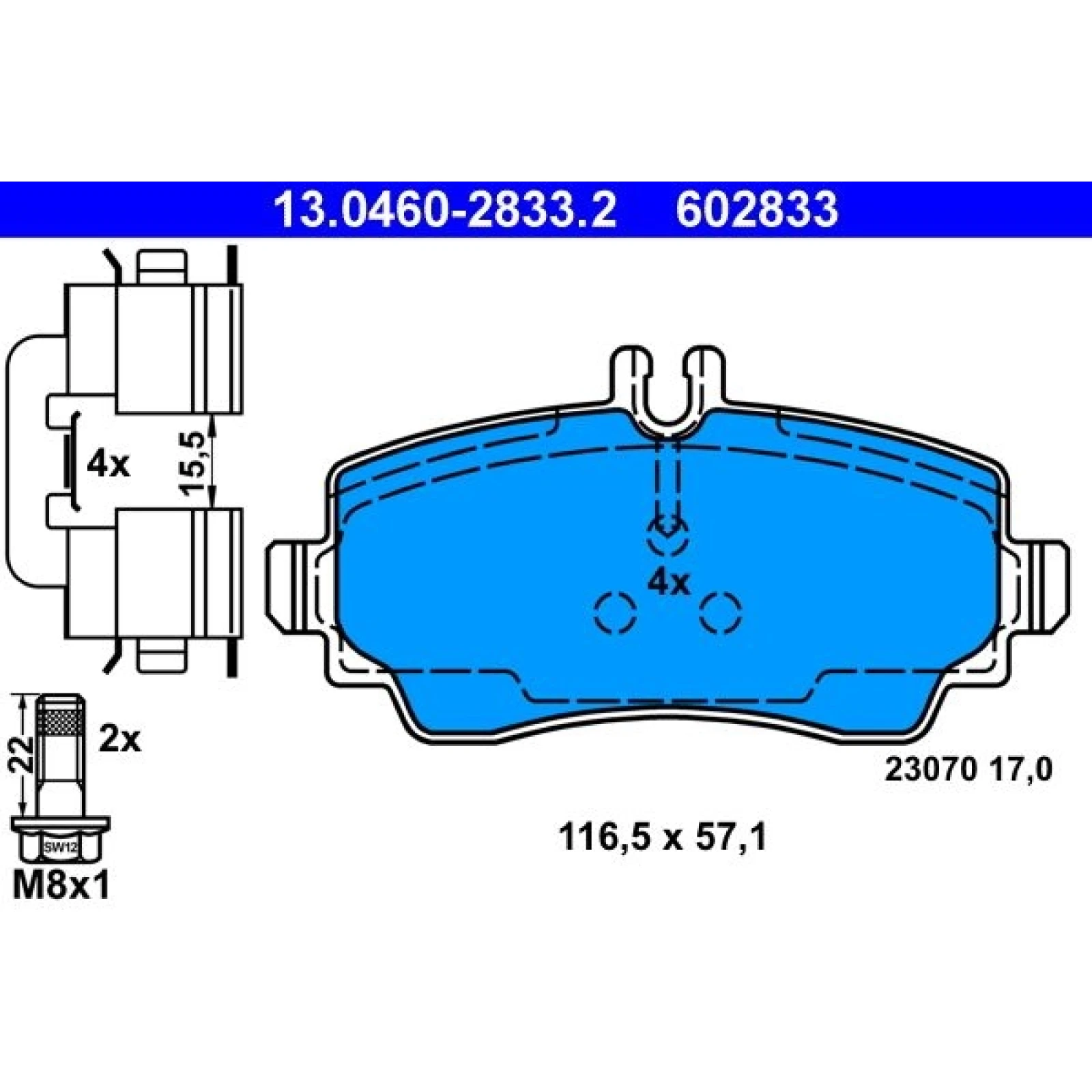 Bremsbelagsatz Db P. W168 1.4/1.6 Cdi 97-04 13.0460-2833.2