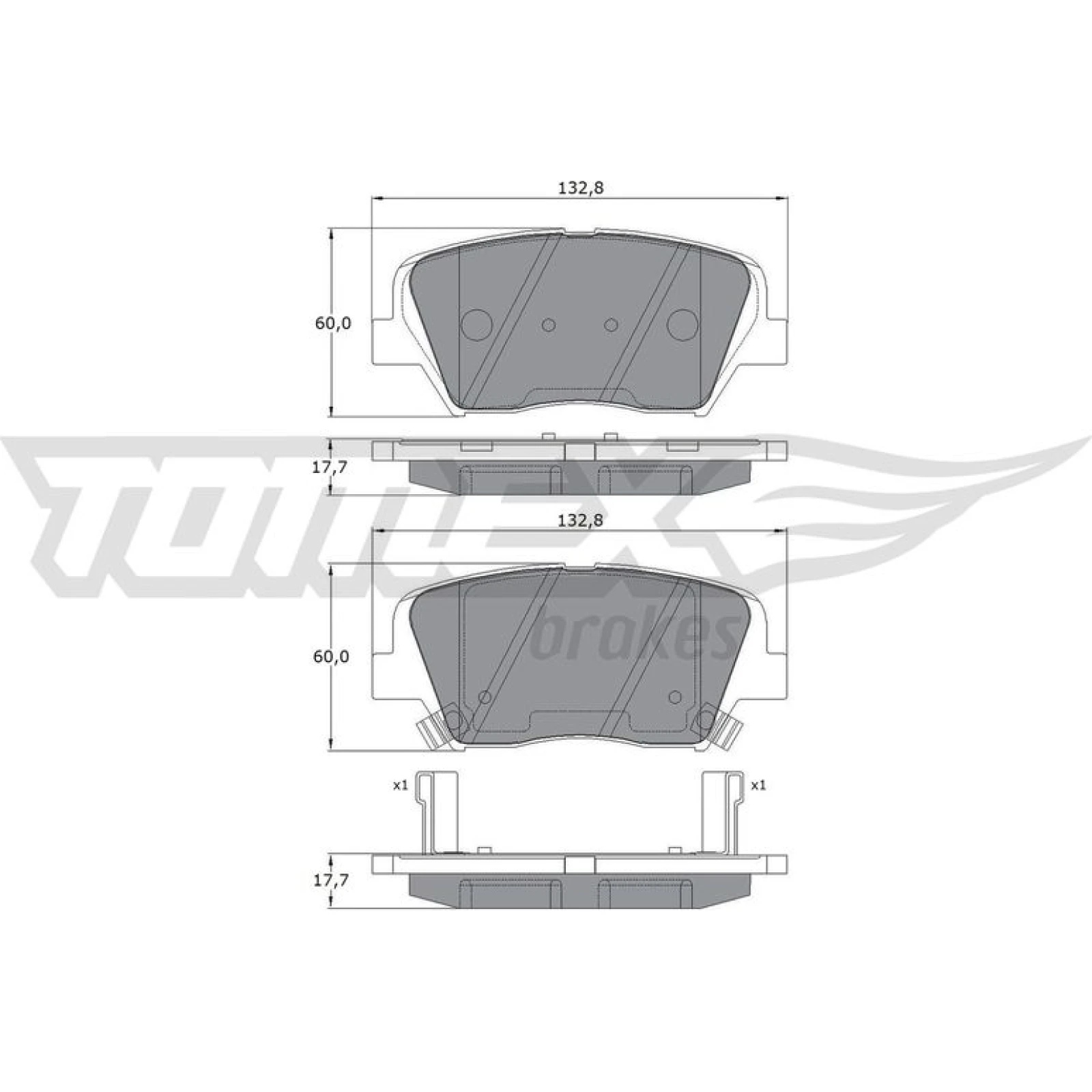 TOMEX brakes Bremsbelagsatz, Scheibenbremse TX 17-46