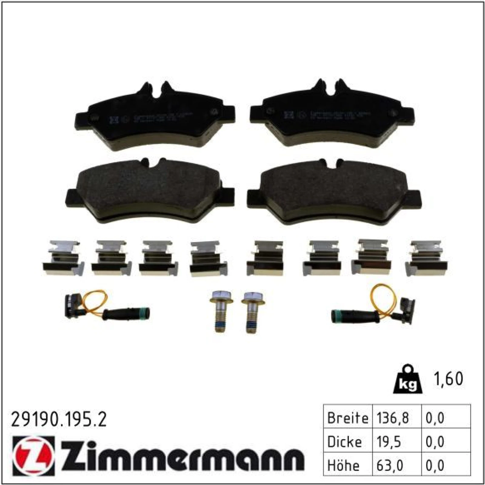 ZIMMERMANN Bremsbeläge 29190.195.2