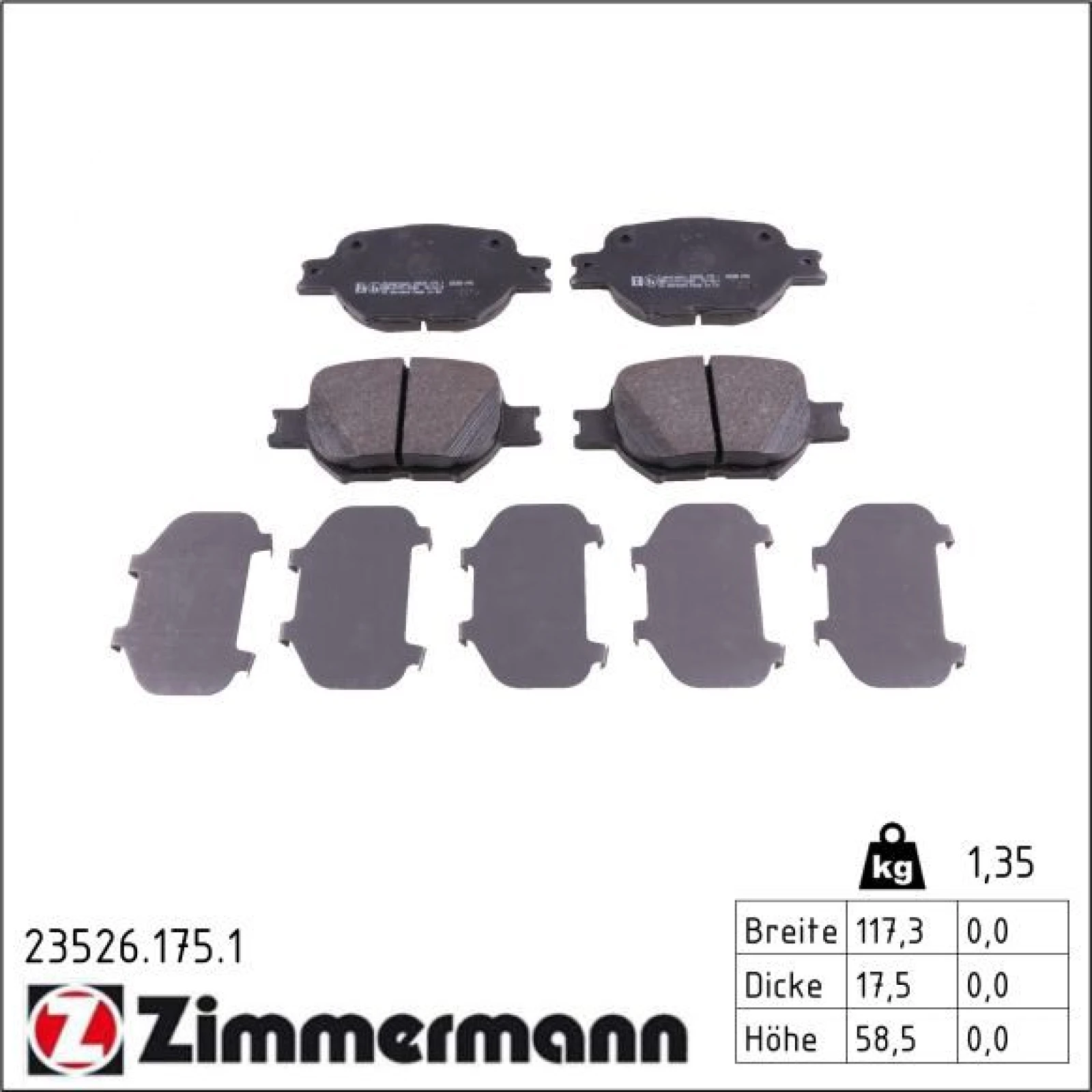 ZIMMERMANN Bremsbeläge 23526.175.1
