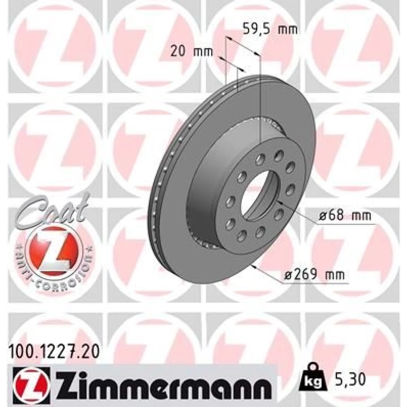 ZIMMERMANN Bremsscheibe 100.1227.20
