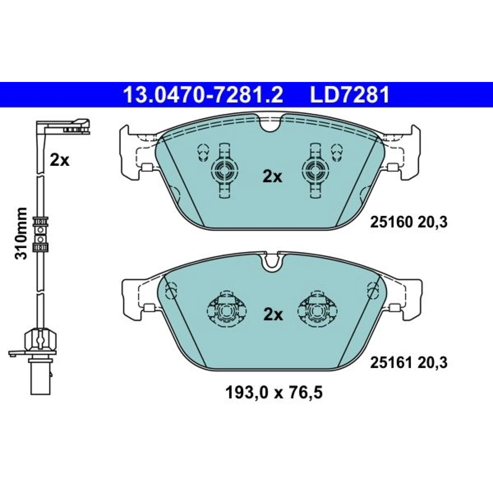 Bremsbelagsatz Audi S. A8 09-/Q5 12- Keramik 13.0470-7281.2