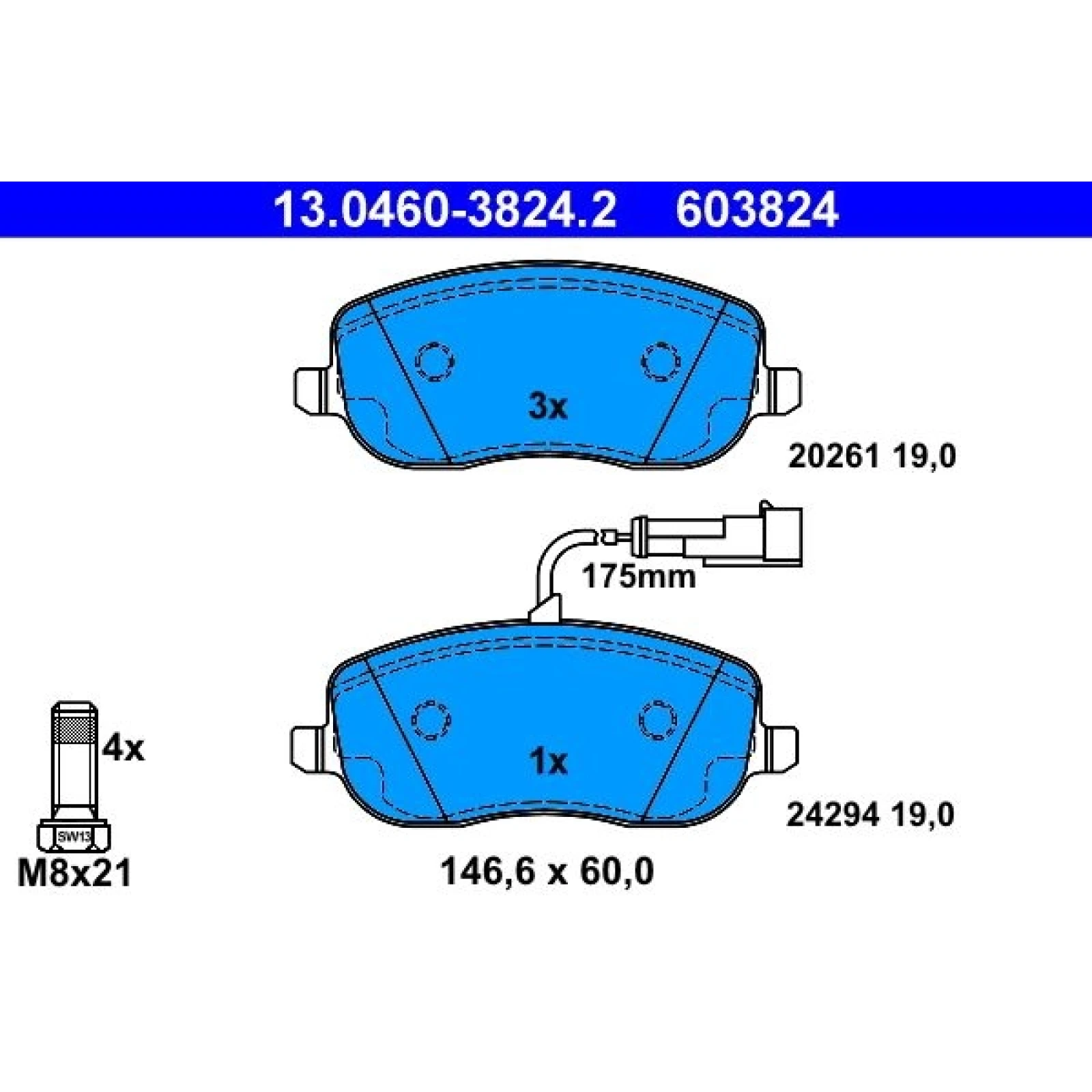 ATE Bremsbeläge 13.0460-3824.2