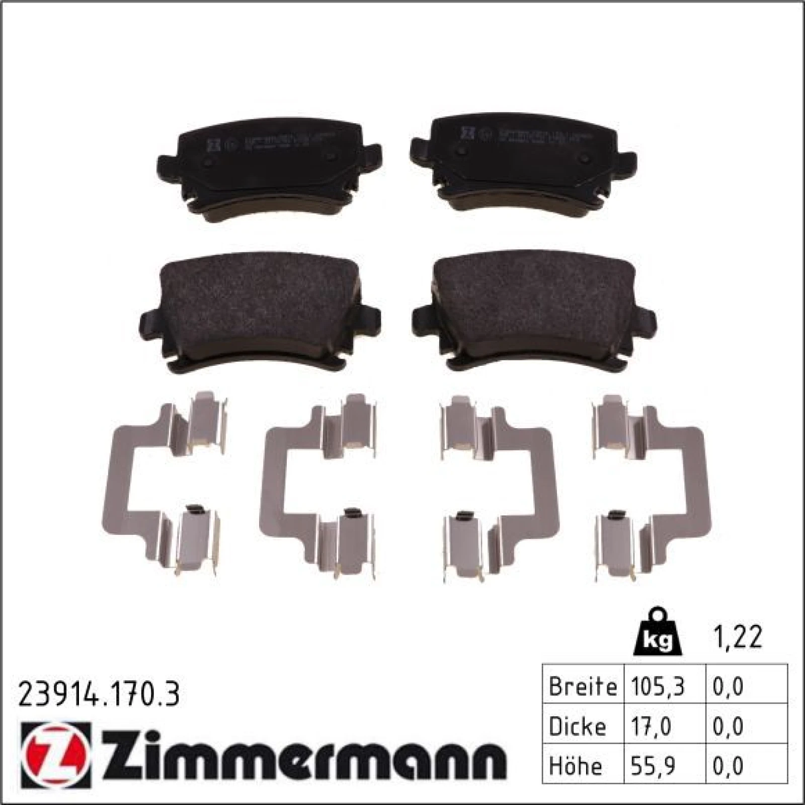 ZIMMERMANN Bremsbeläge 23914.170.3