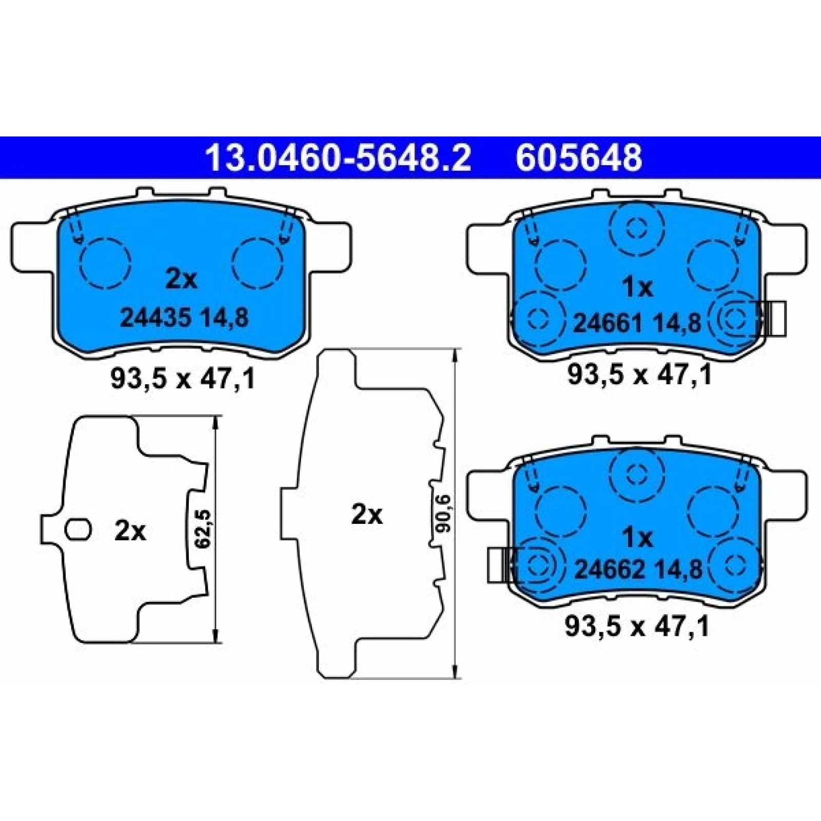 Bremsbelagsatz Honda T. Accord 2.0-2.4 08-15 13.0460-5648.2