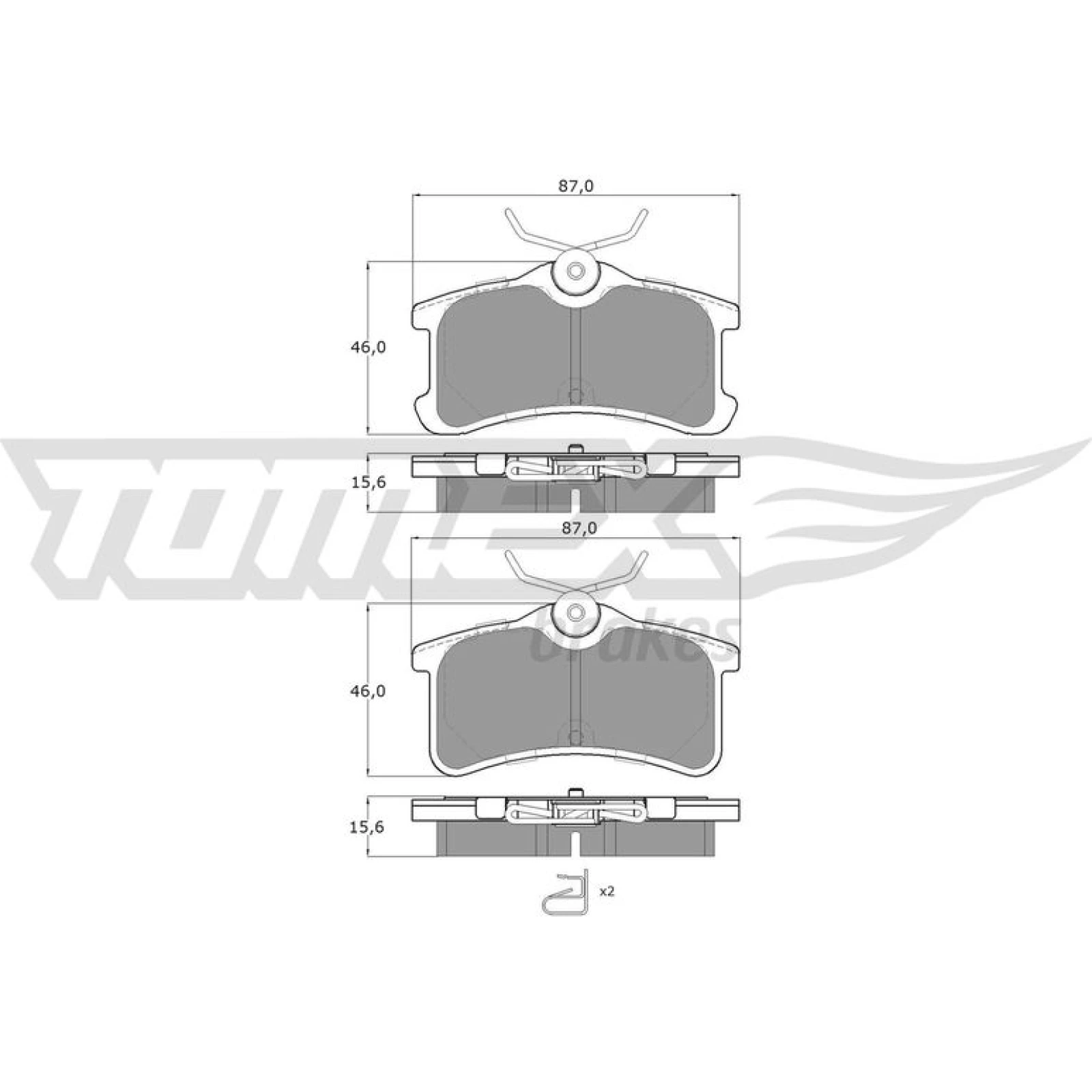 TOMEX brakes Bremsbelagsatz, Scheibenbremse TX 13-65