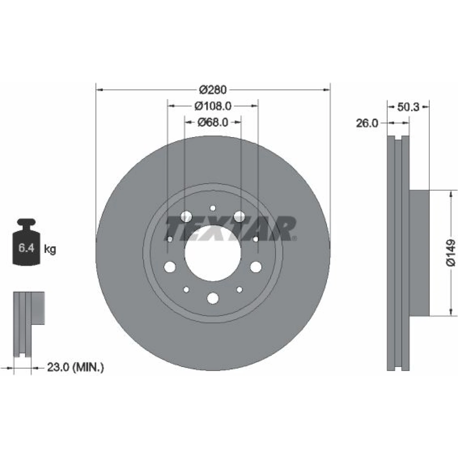 Bremsscheibe Volvo P. S70/S90/V 92066703