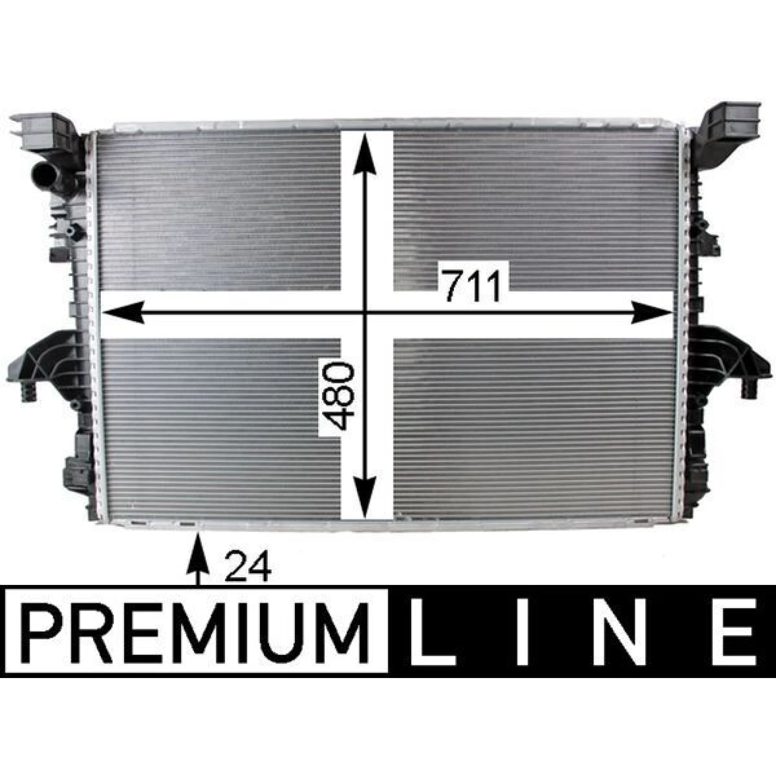 CR 805 000P MAHLE Motorkühler / Wasserkühler CR 805 000P, Netz 711 x 480 x 24 mm – u. a. für VW California T6 Camper (SGC, SGG, SHC), VW Multivan T6 (