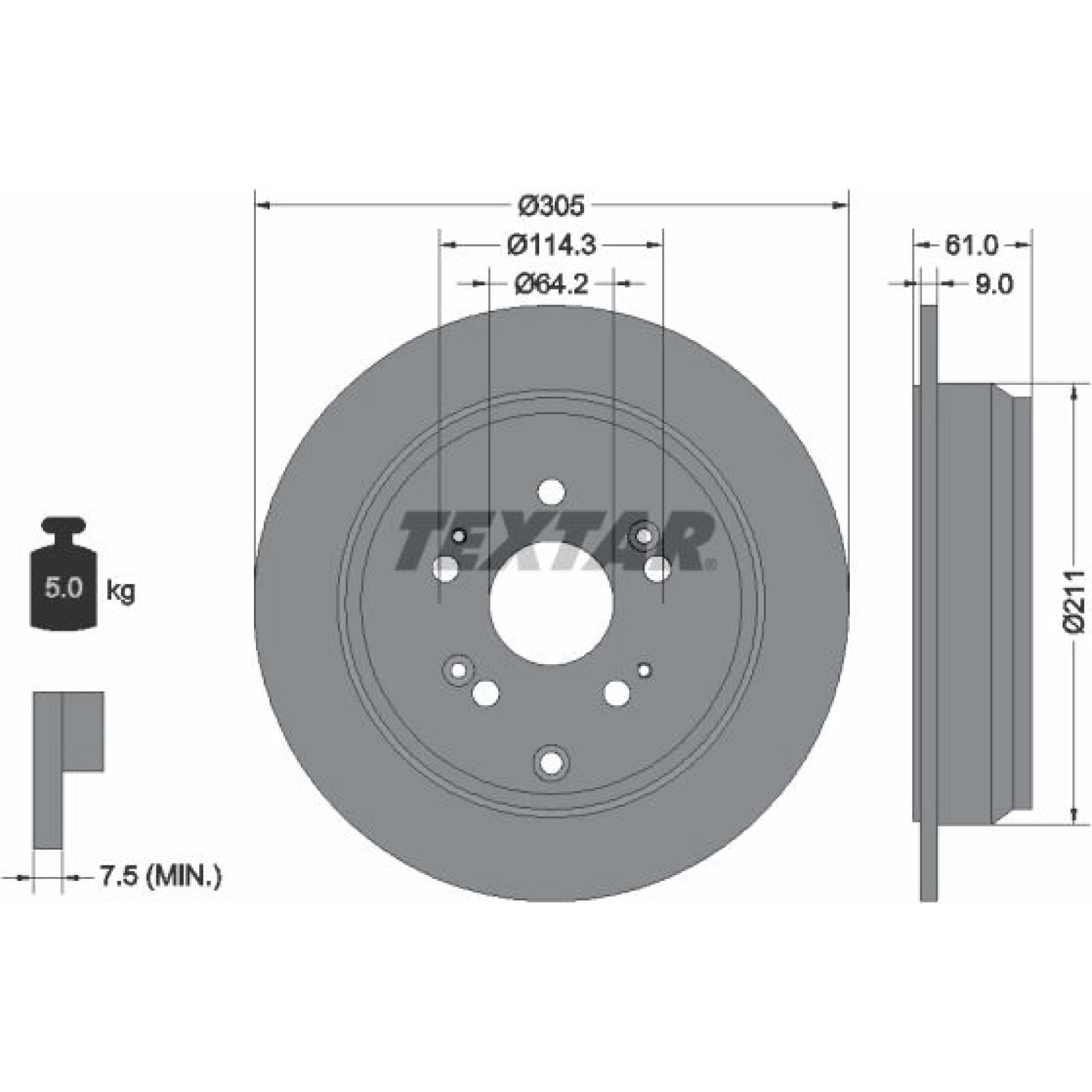 Textar Bremsscheibe 92162503