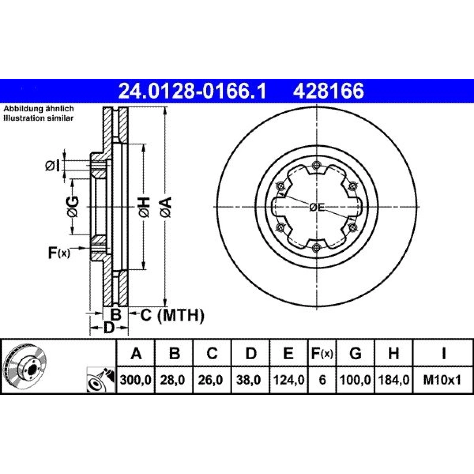Bremsscheibe Nissan P.Pathfinder/Pick Up 4Wd 97-05 24.0128-0166.1