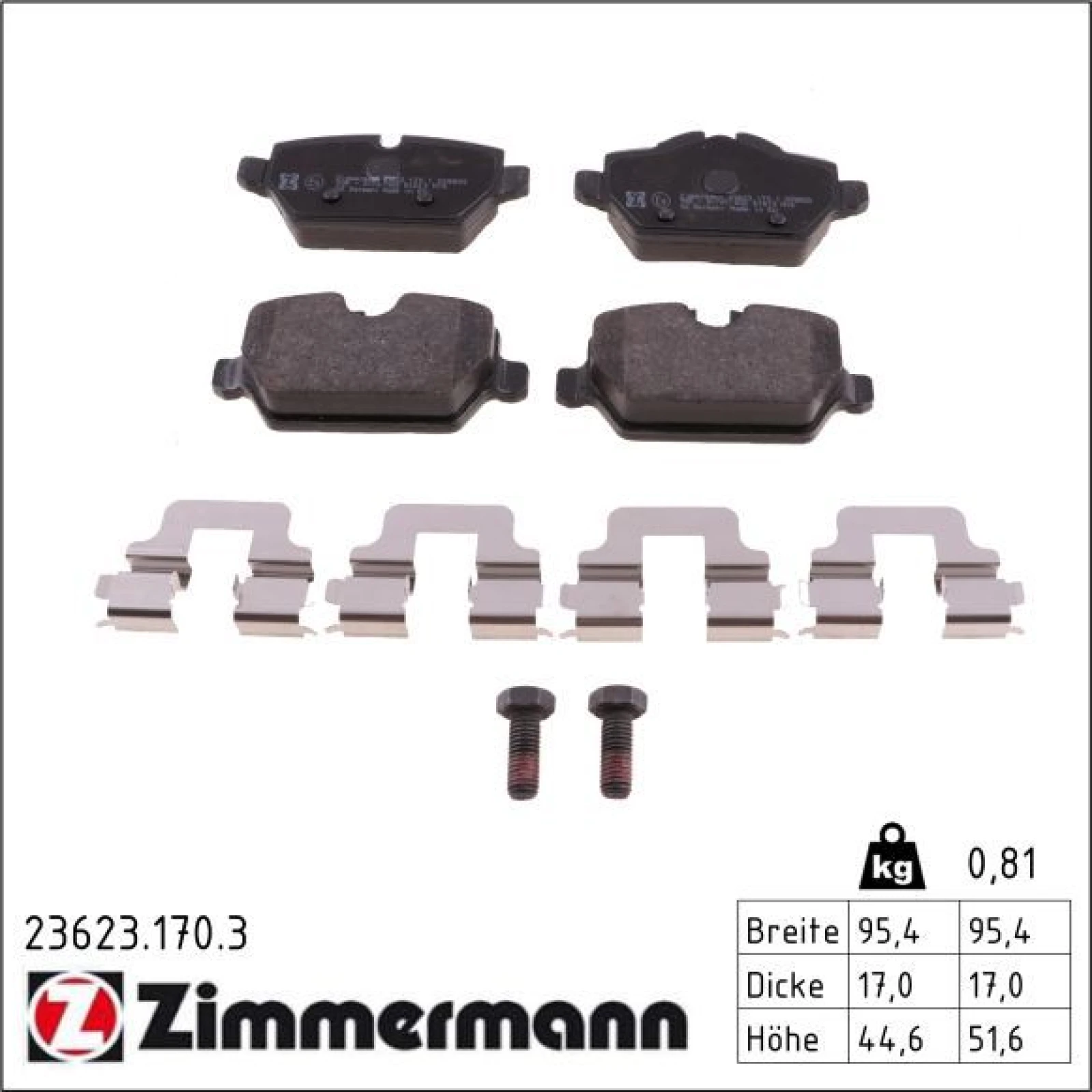 ZIMMERMANN Bremsbeläge 23623.170.3