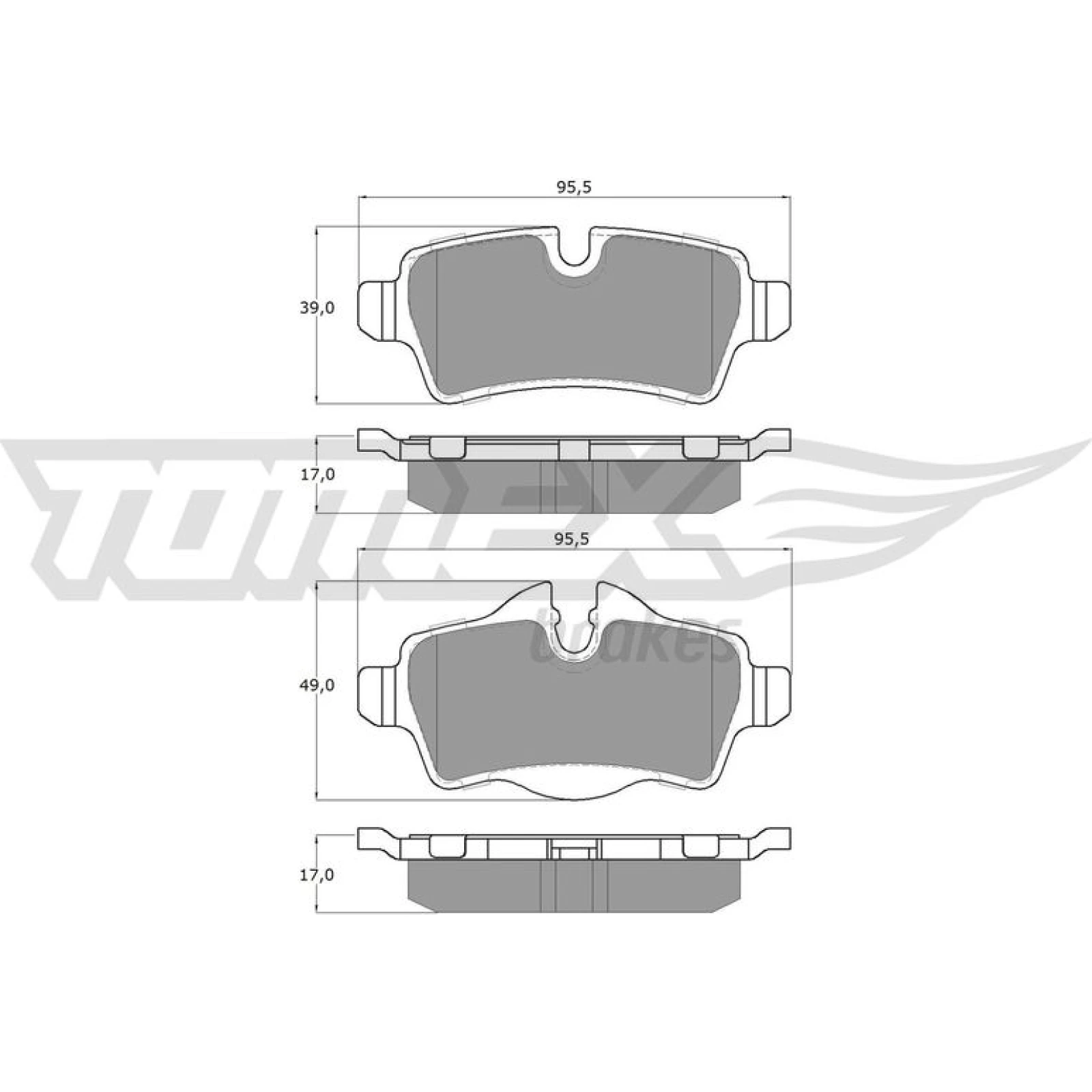 TOMEX brakes Bremsbelagsatz, Scheibenbremse TX 16-05