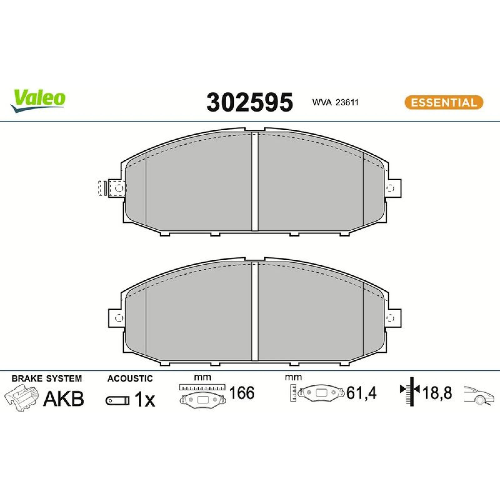 VALEO Bremsbeläge 302595