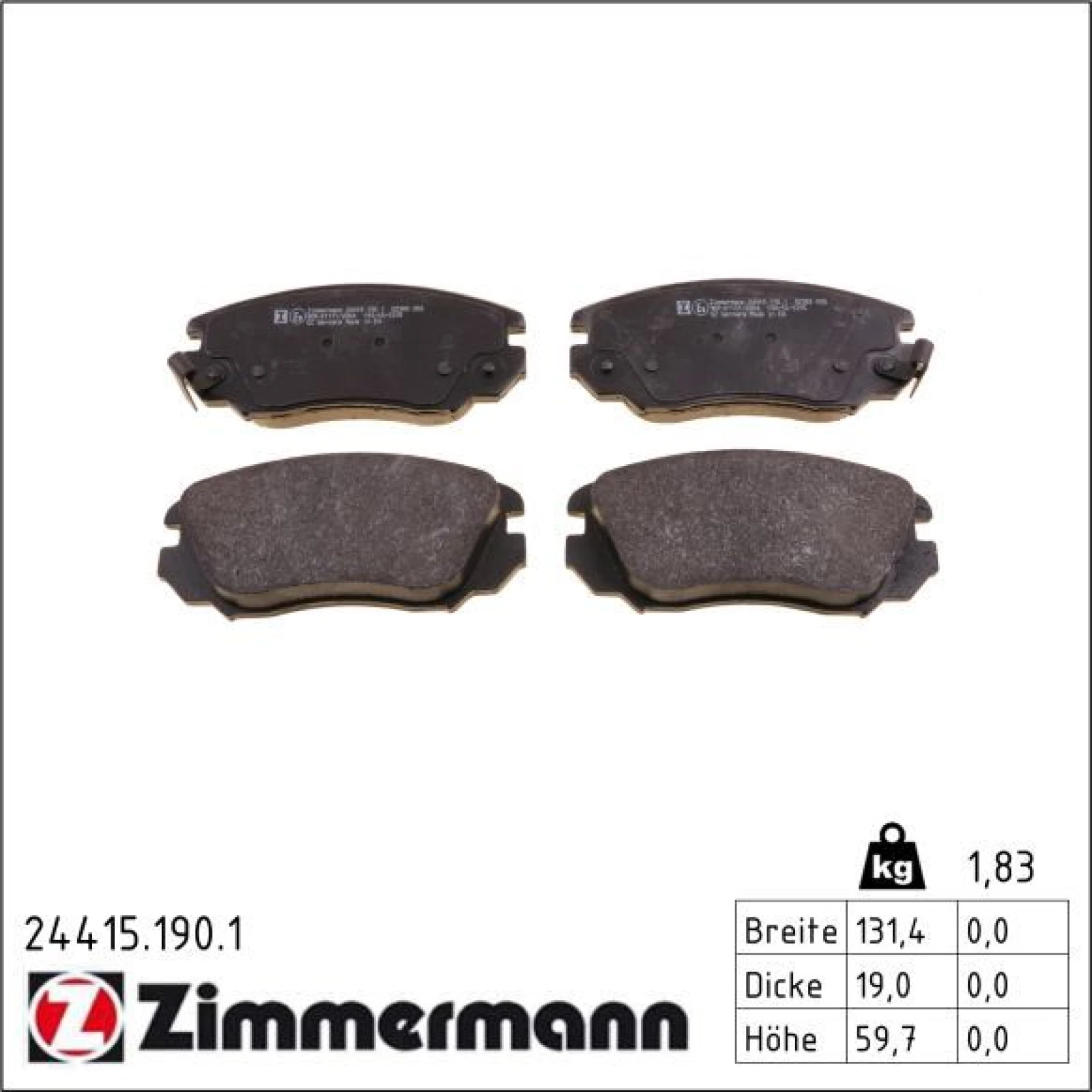 ZIMMERMANN Bremsbeläge 24415.190.1