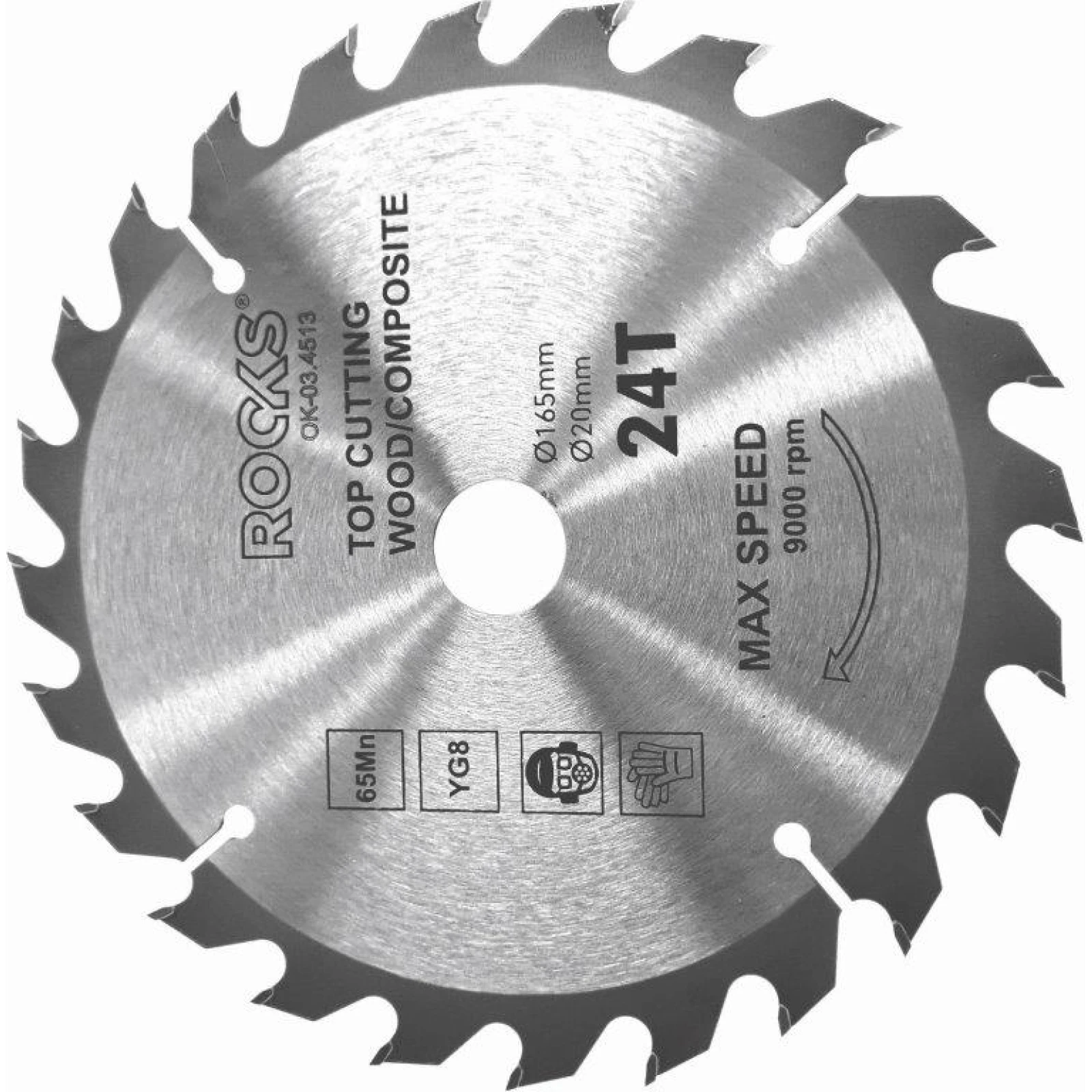 ROOKS Hartmetall-Kreissägeblatt Holz 165 x 20 mm 24 Zähne S24