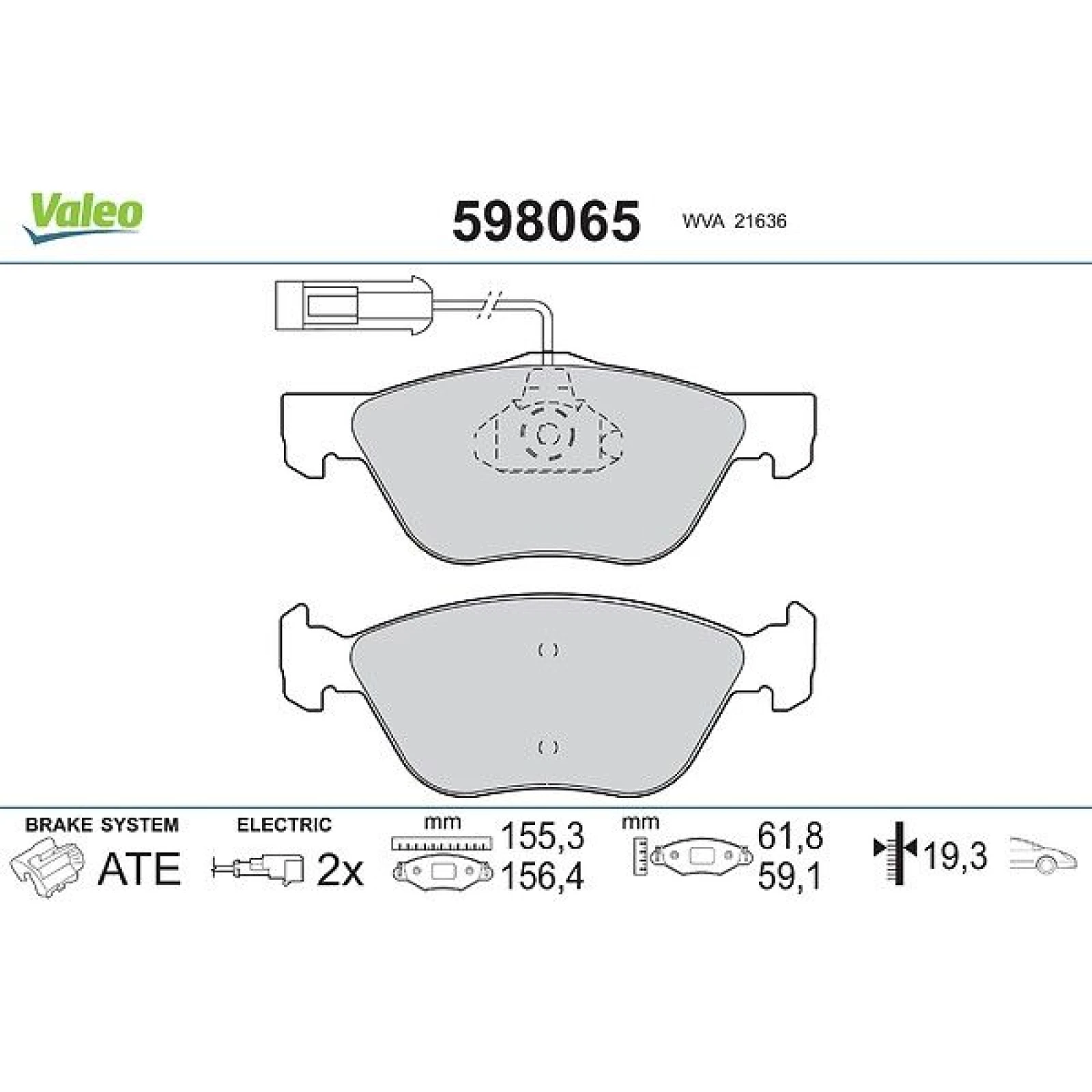 VALEO Bremsbeläge 598065