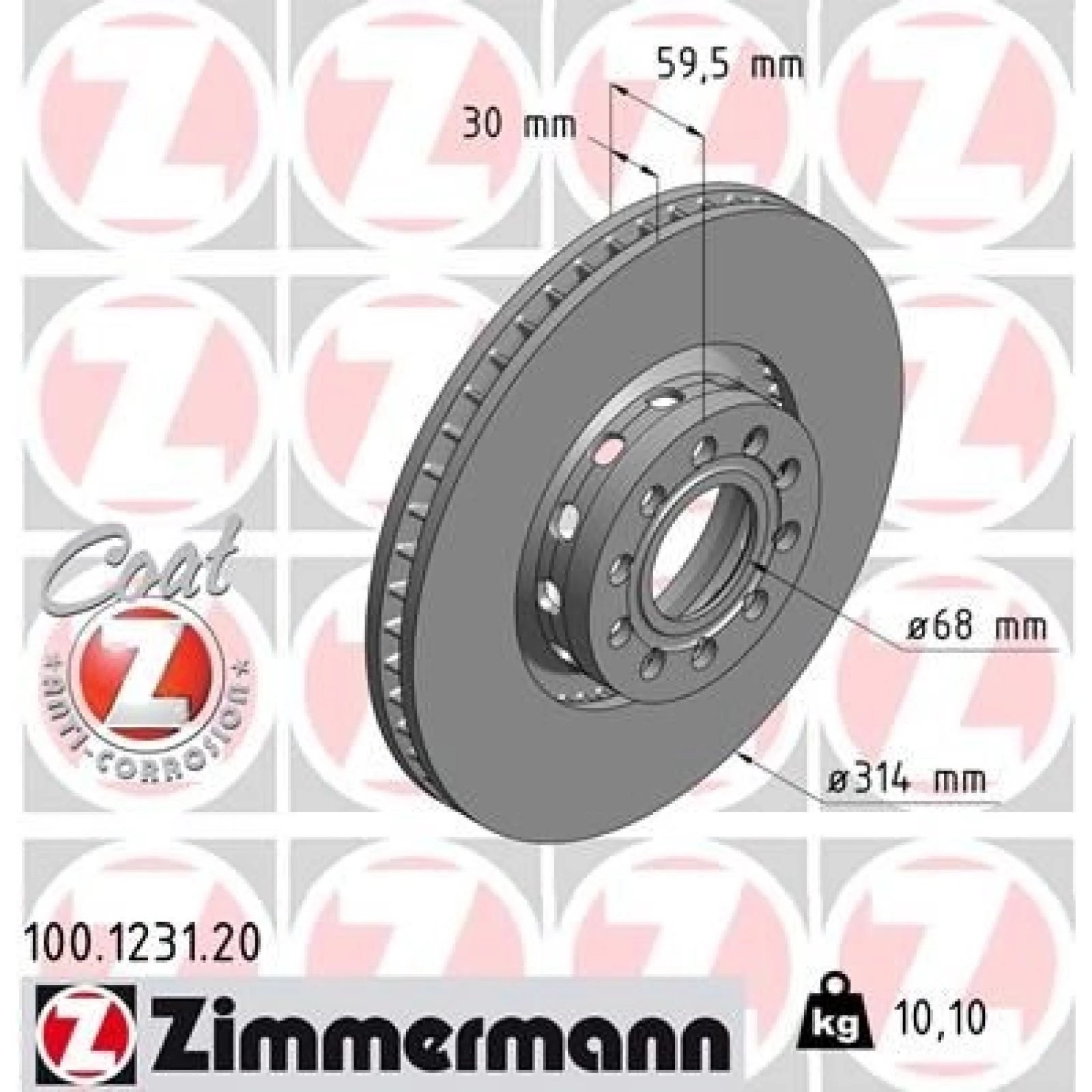 ZIMMERMANN Bremsscheibe 100.1231.20