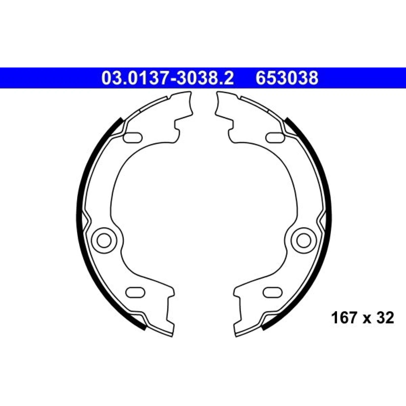 ATE Bremsbacken 03.0137-3038.2