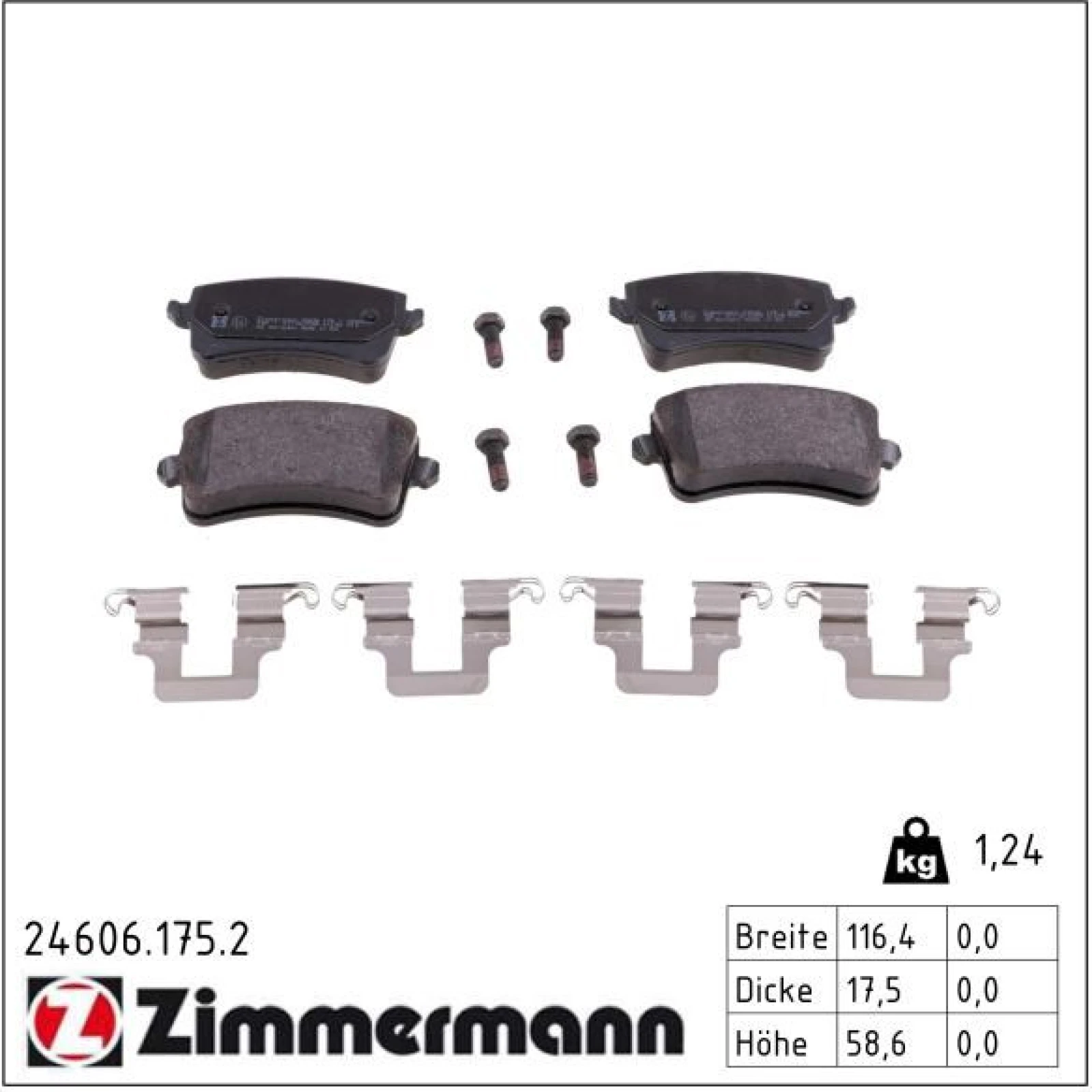 ZIMMERMANN Bremsbeläge 24606.175.2