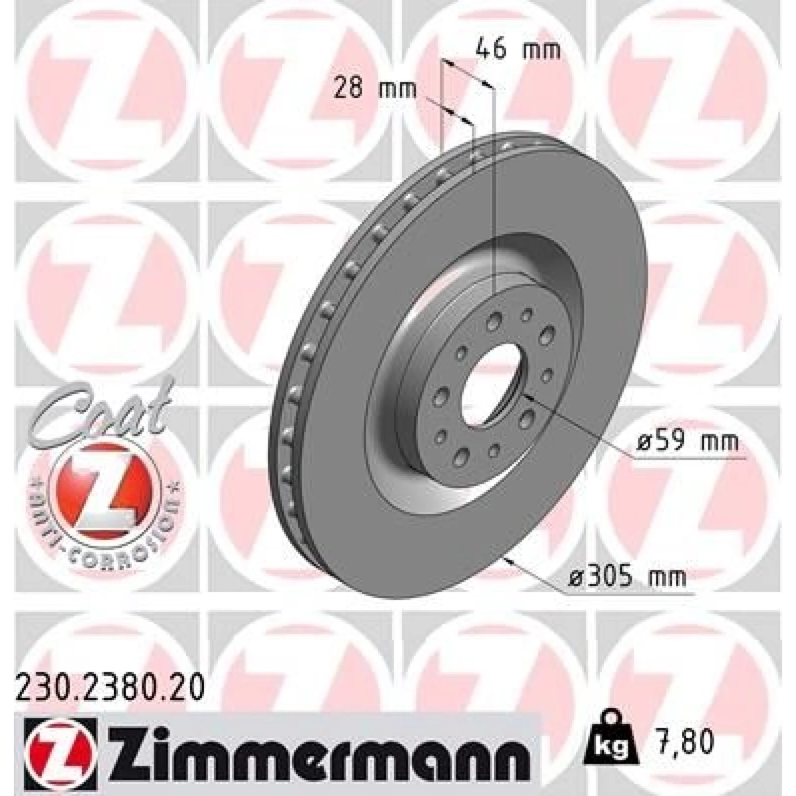 ZIMMERMANN Bremsscheibe 230.2380.20