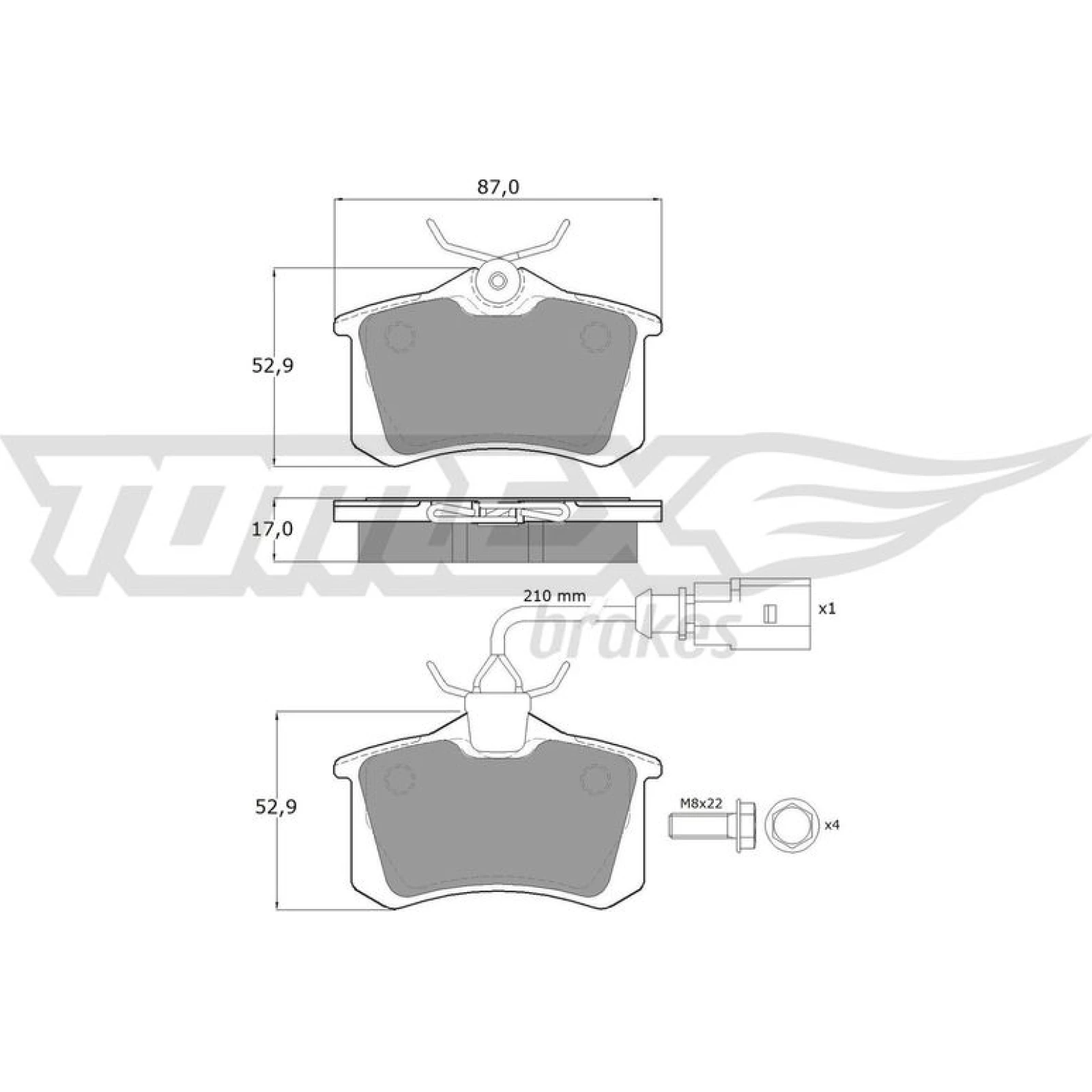 TOMEX brakes Bremsbelagsatz, Scheibenbremse TX 10-782