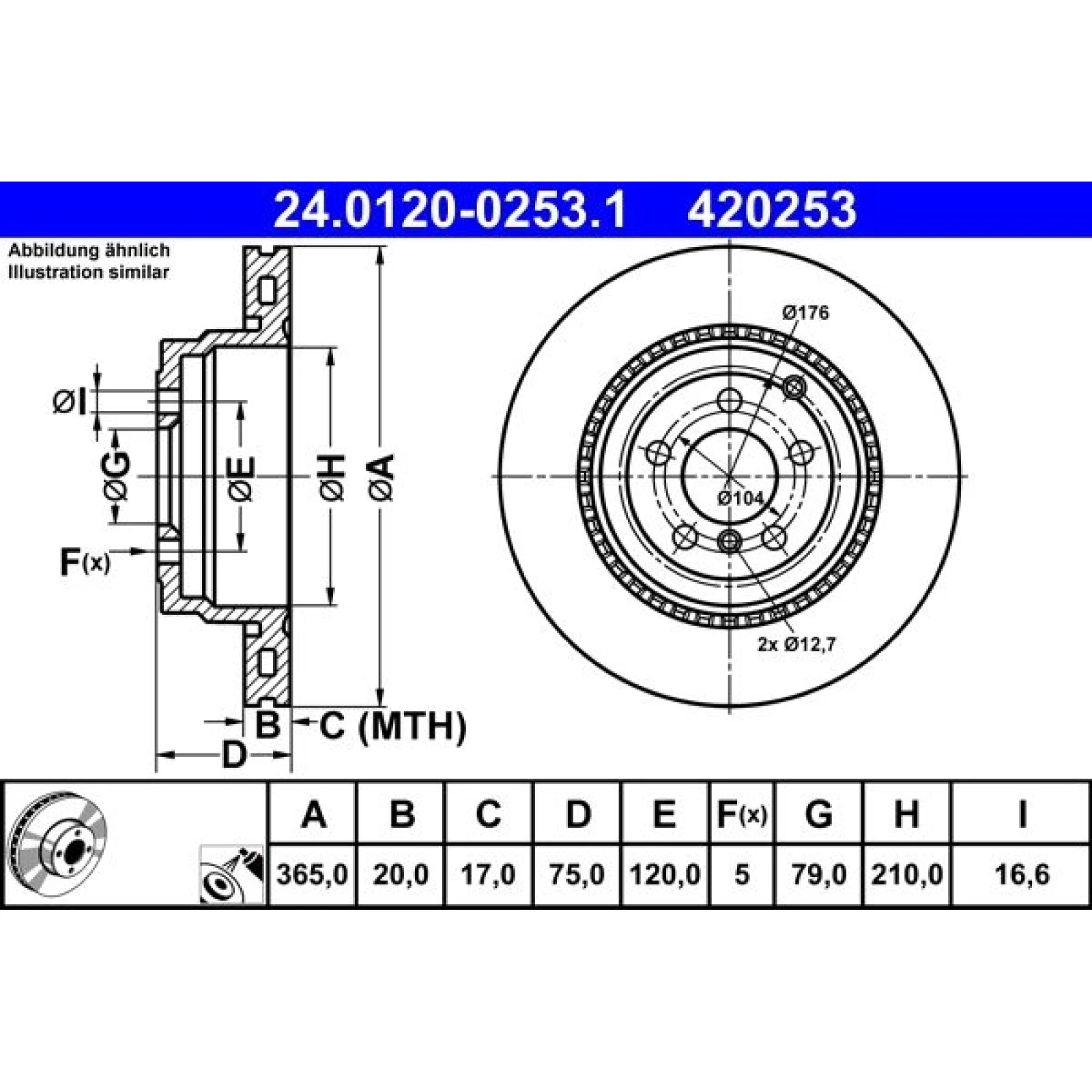 ATE Bremsscheibe 24.0120-0253.1