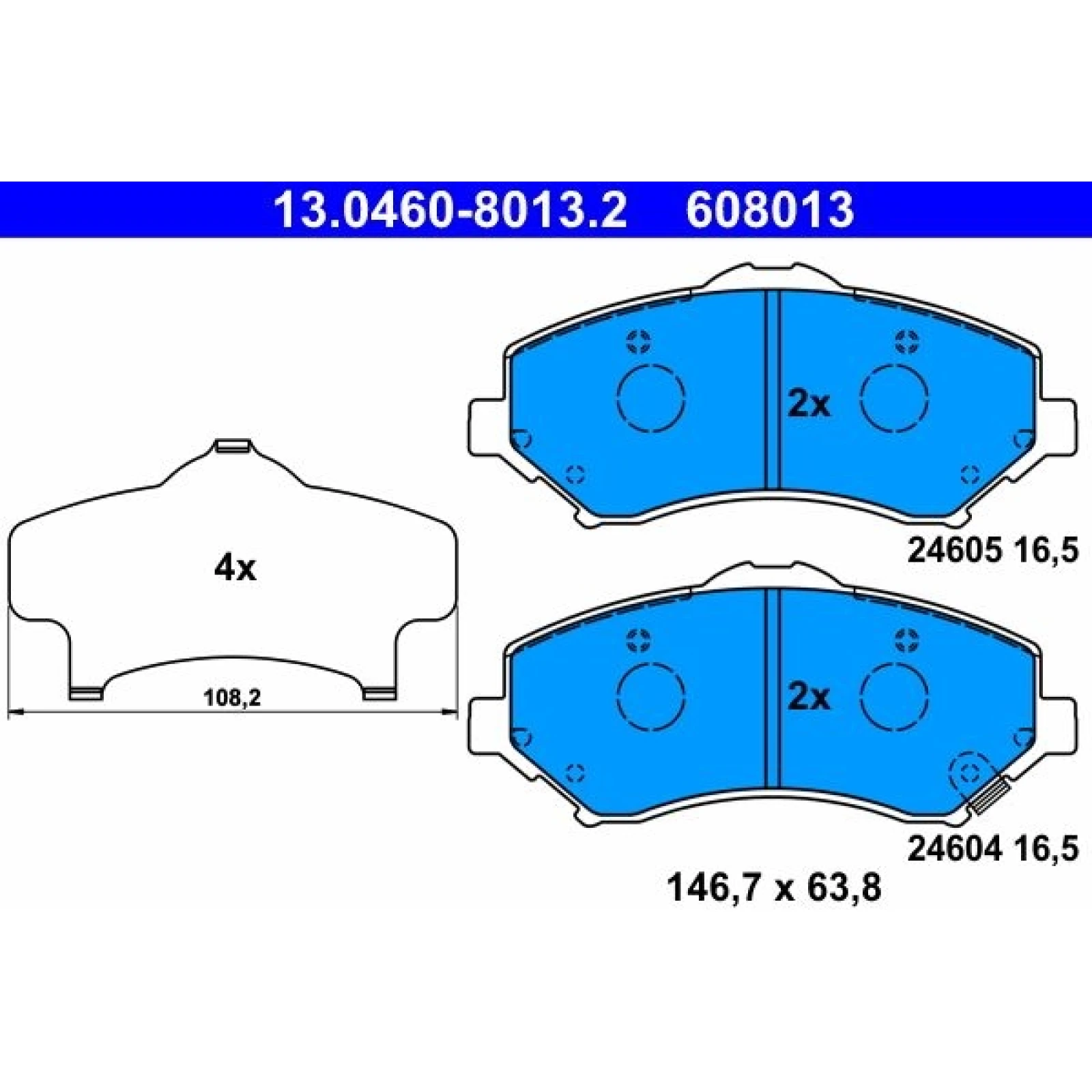 Bremsbelagsatz Jeep P. Cherokee/Wrangler 2.8 Crd/3.6-3.8 07 13.0460-8013.2