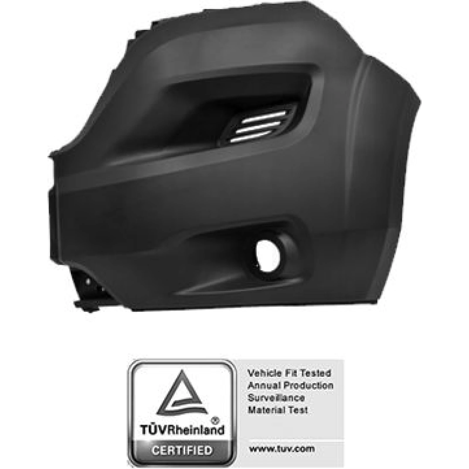 Stoßecke vorne links schwarz mit nebelscheinwerfer ohne löcher für verbreiterung Premium Quality, passend für Fiat Ducato 250-290 / Peugeot Boxer / 