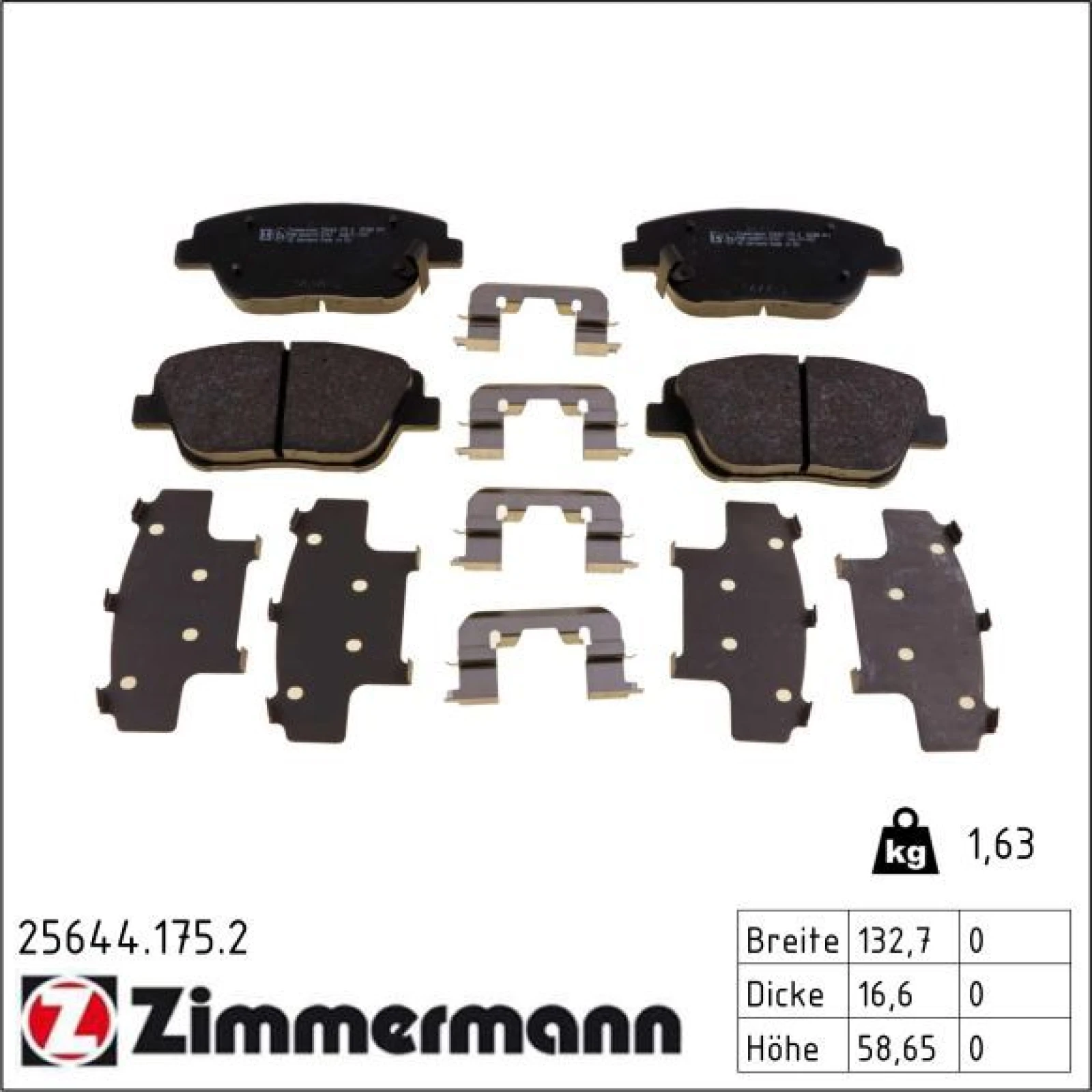 ZIMMERMANN Bremsbeläge 25644.175.2