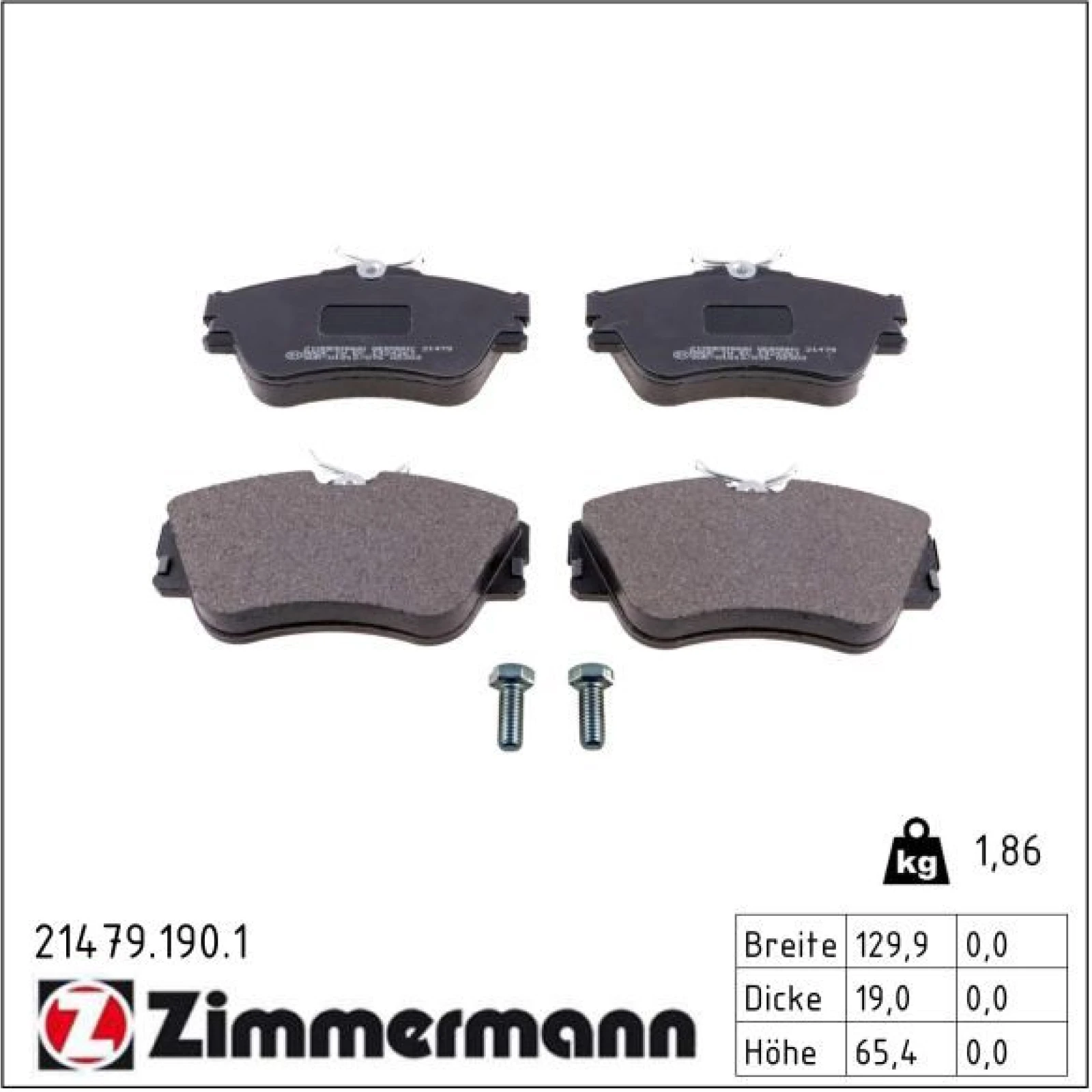 ZIMMERMANN Bremsbeläge 21479.190.1