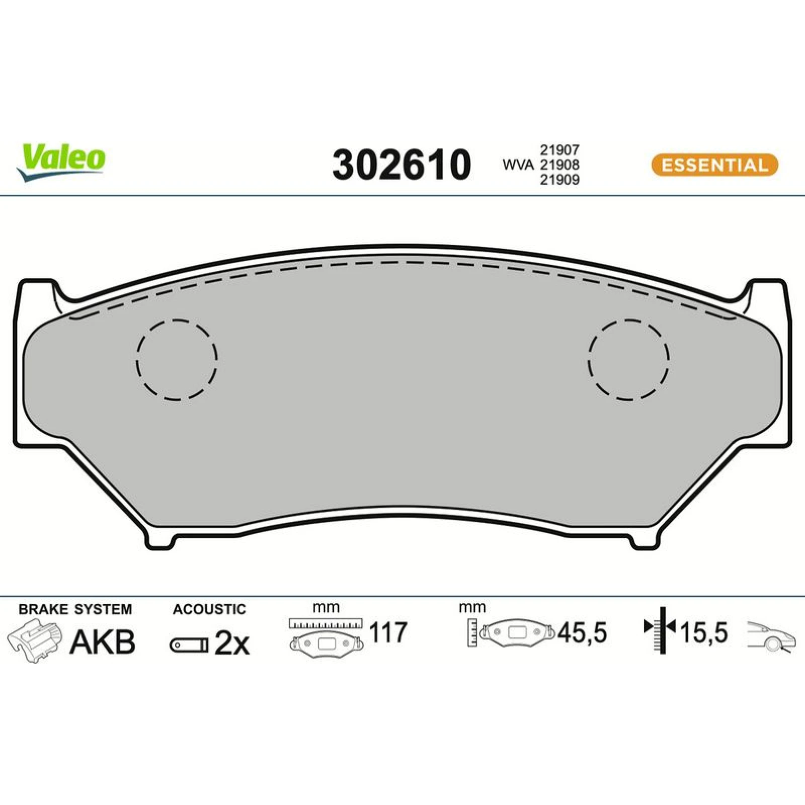 VALEO Bremsbeläge 302610