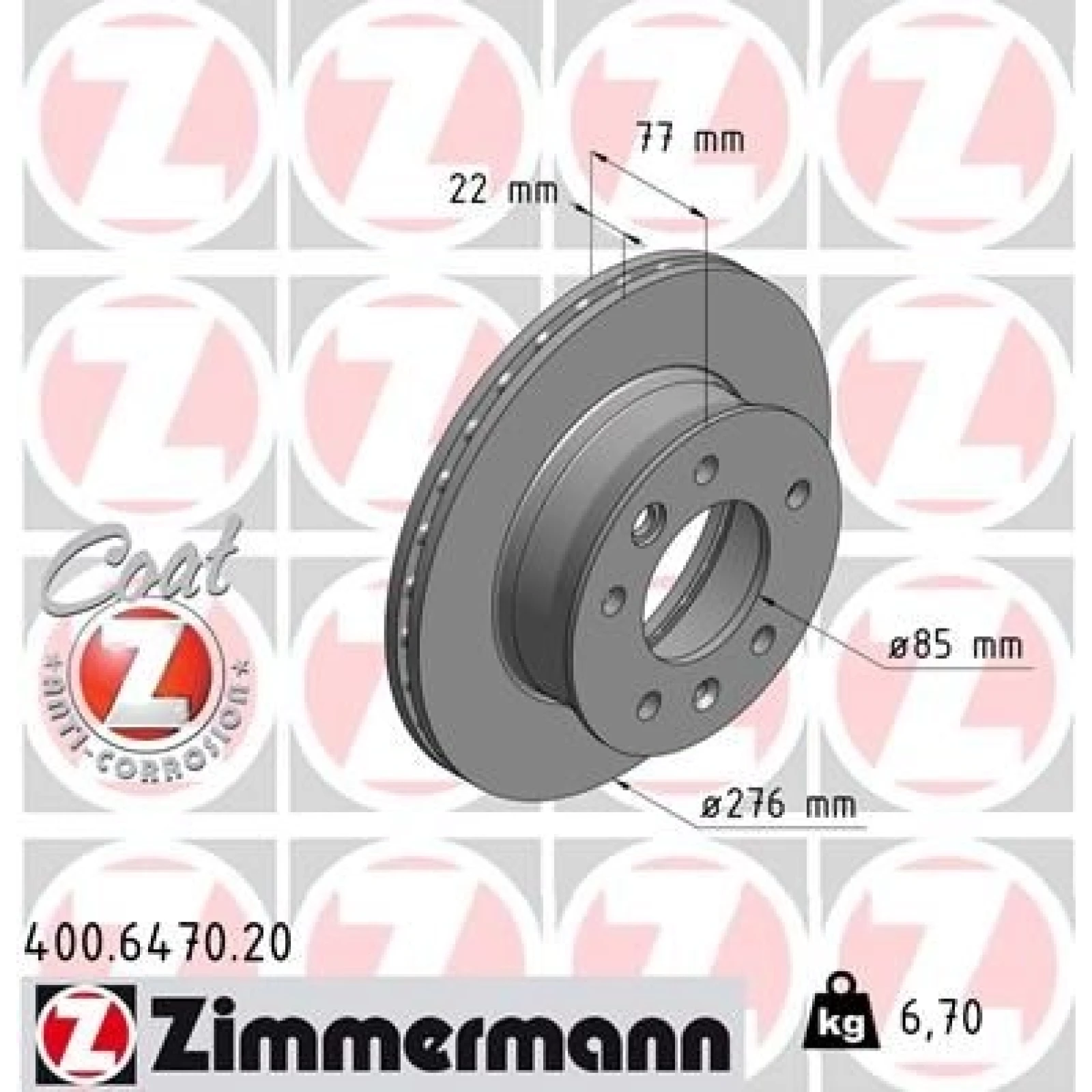 ZIMMERMANN Bremsscheibe 400.6470.20