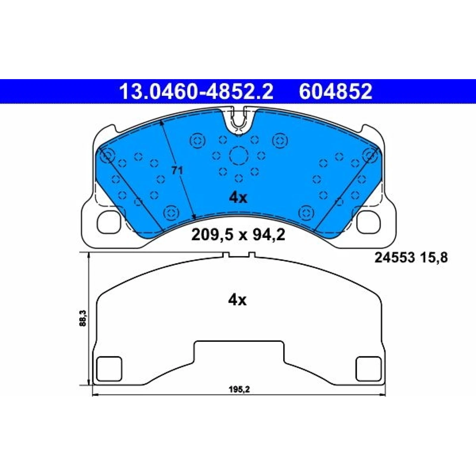 Bremsbelagsatz Vw P. Touareg 02-/Panamera/Cayenne 09 13.0460-4852.2