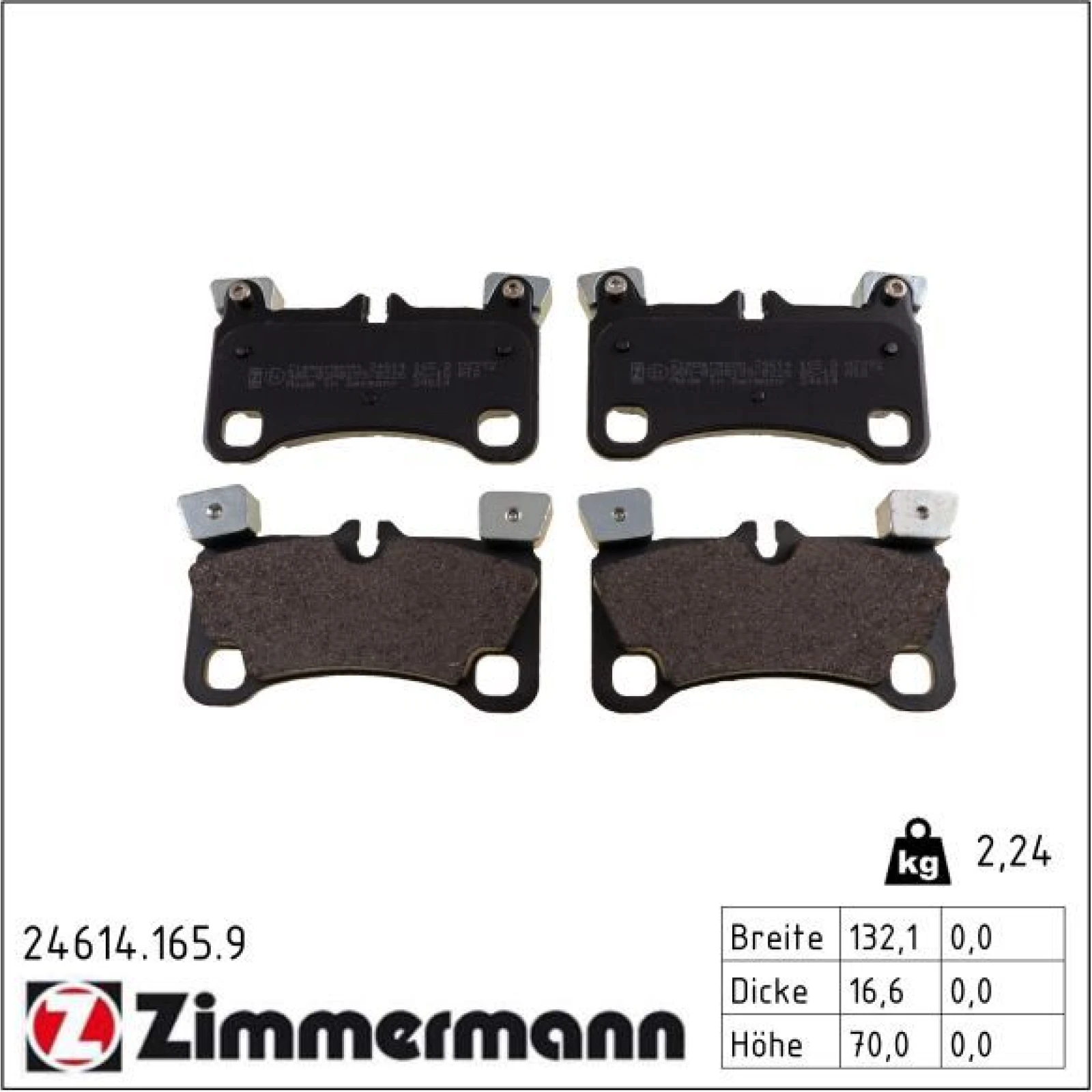 ZIMMERMANN Bremsbeläge 24614.165.9