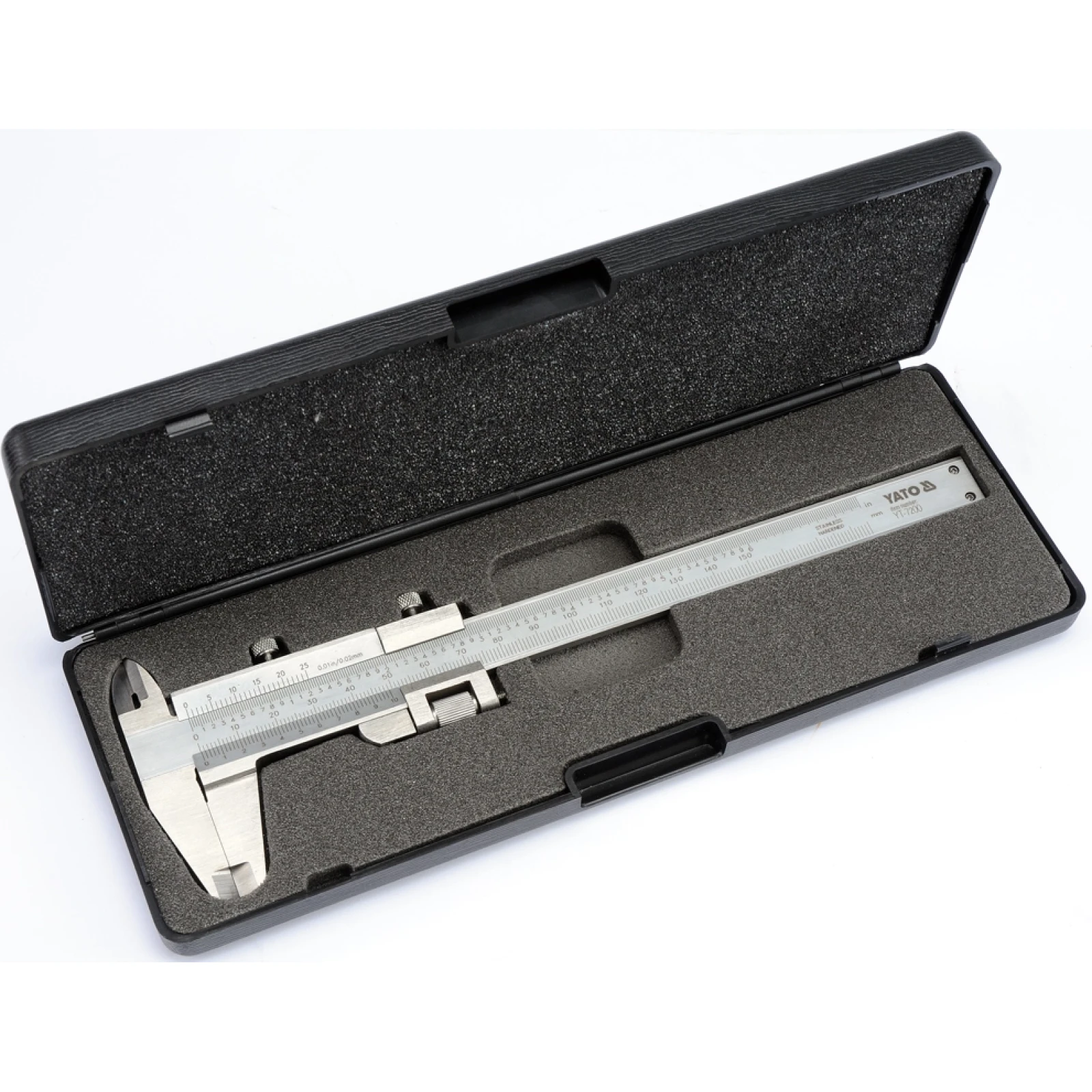 YATO YT-7200 Messscheiber / Inox / 150 mm / 0, 02 mm