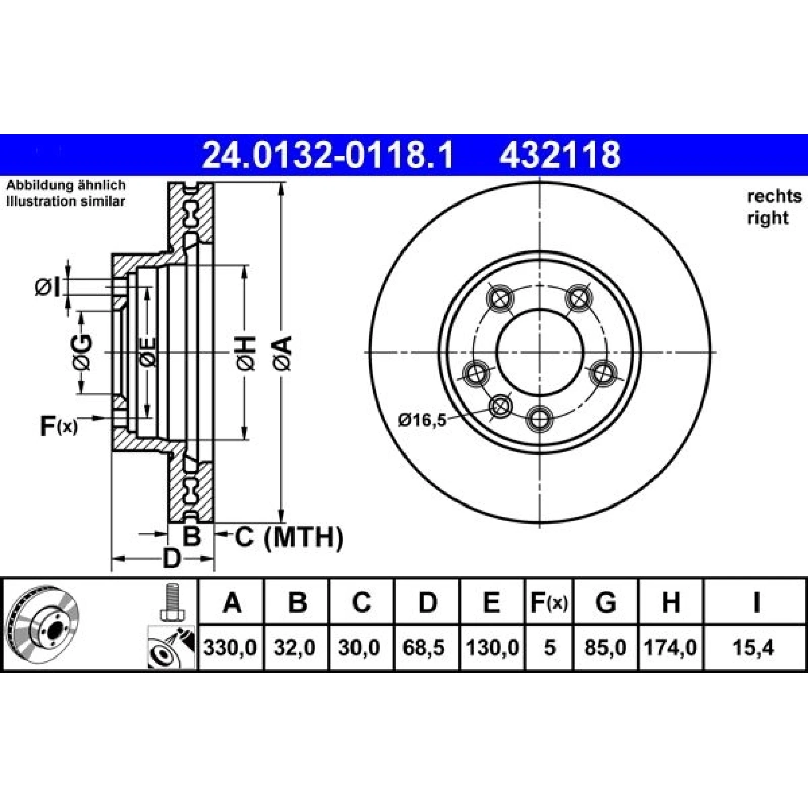 Bremsscheibe Porsche P. Cayenne 24.0132-0118.1